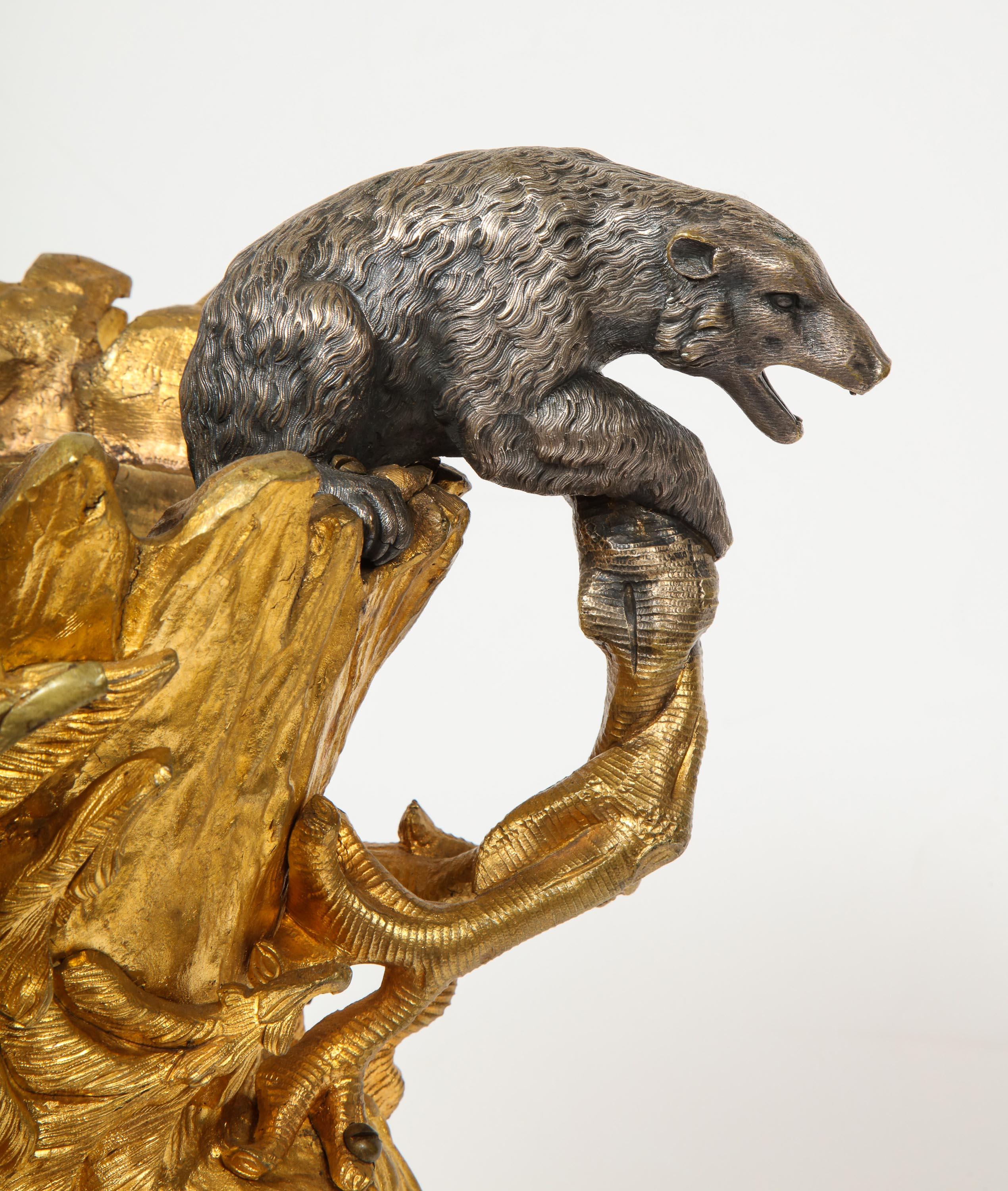 Figuraler Weinkühler aus Goldbronze und versilberter Bronze, möglicherweise russisch, 1860 im Angebot 9