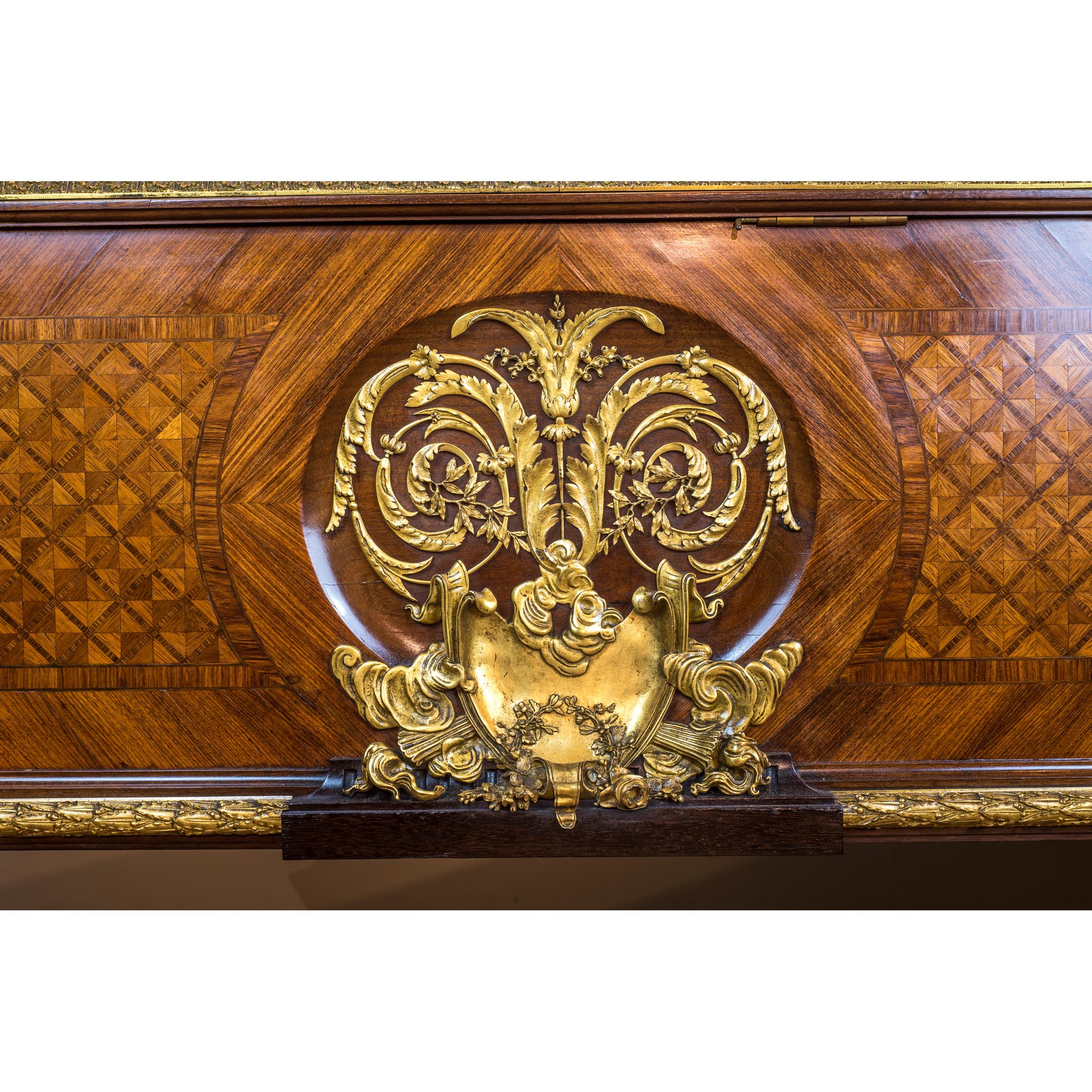 Important Ormolu-Mounted Amaranth, Kingwood and Satine Parquetry Grand Piano For Sale 9