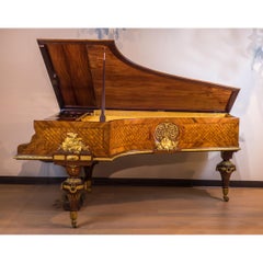 Important Ormolu-Mounted Amaranth, Kingwood and Satine Parquetry Grand Piano