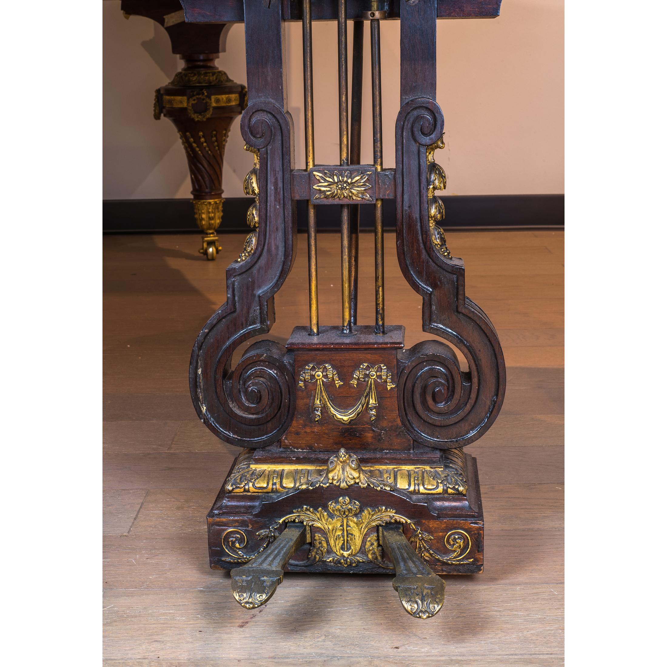 Important Ormolu-Mounted Amaranth, Kingwood and Satine Parquetry Grand Piano For Sale 10