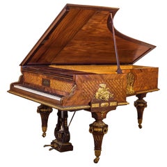 Important Ormolu-Mounted Amaranth, Kingwood and Satine Parquetry Grand Piano