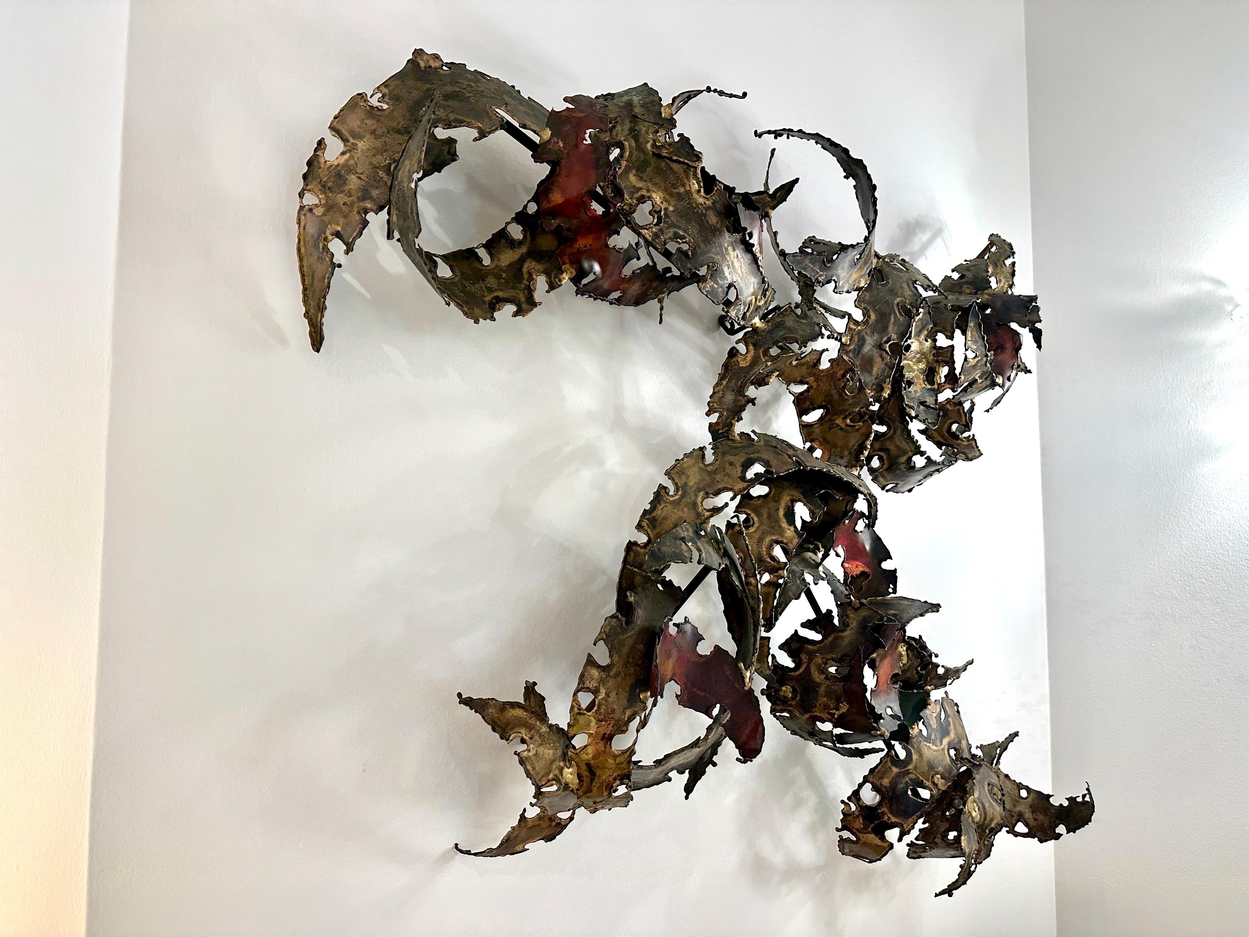 Important Oversized Silas Seandel Torch-cut Iron Wall Sculpture For Sale 2