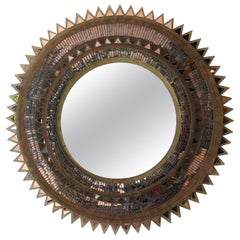 Important Oversized Zajac & Callahan Vintage Sunburst Mirror