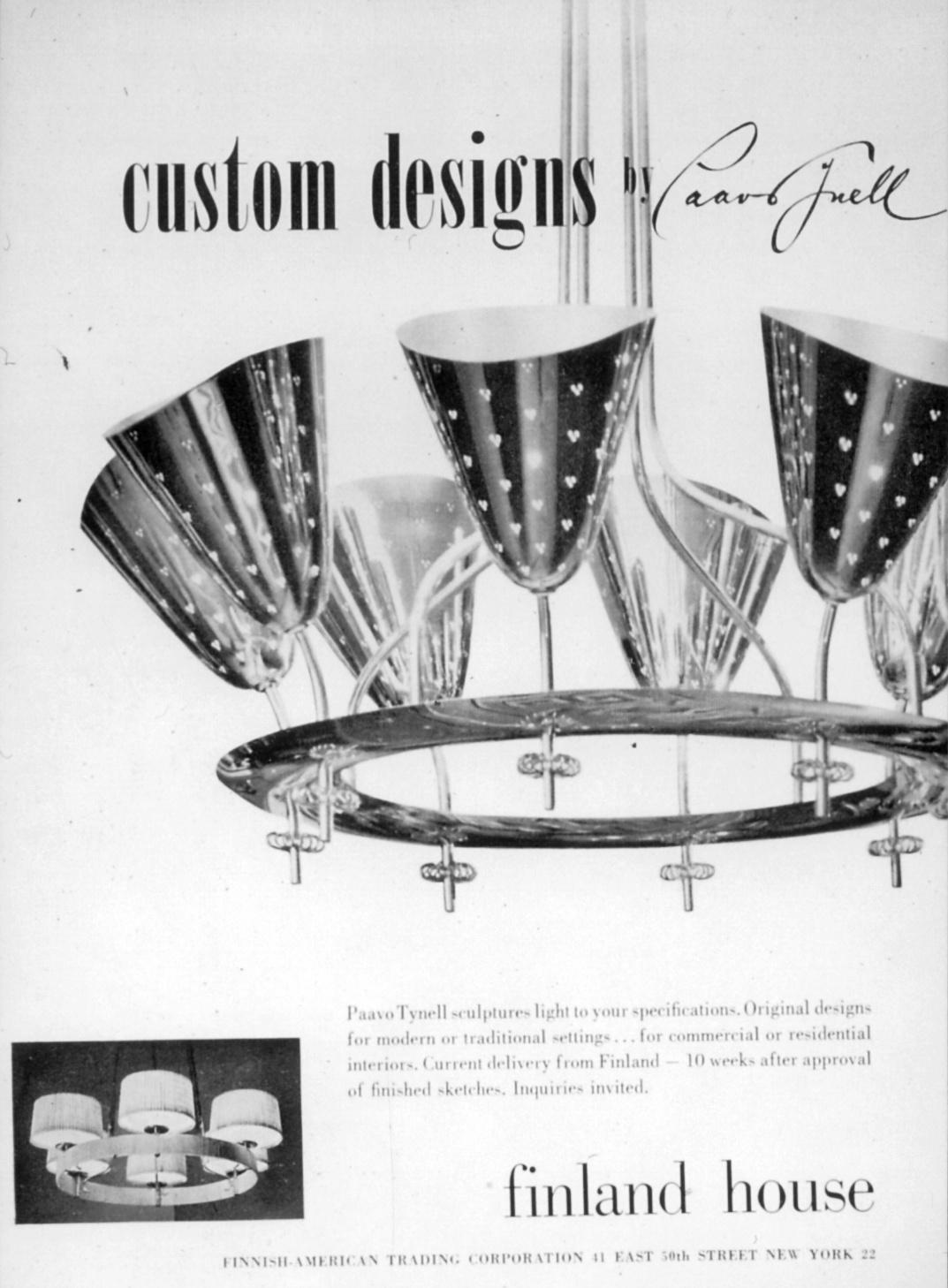 Important Paavo Tynell Chandelier Model 9062 in Perfortated Brass, Taito 1950s For Sale 4