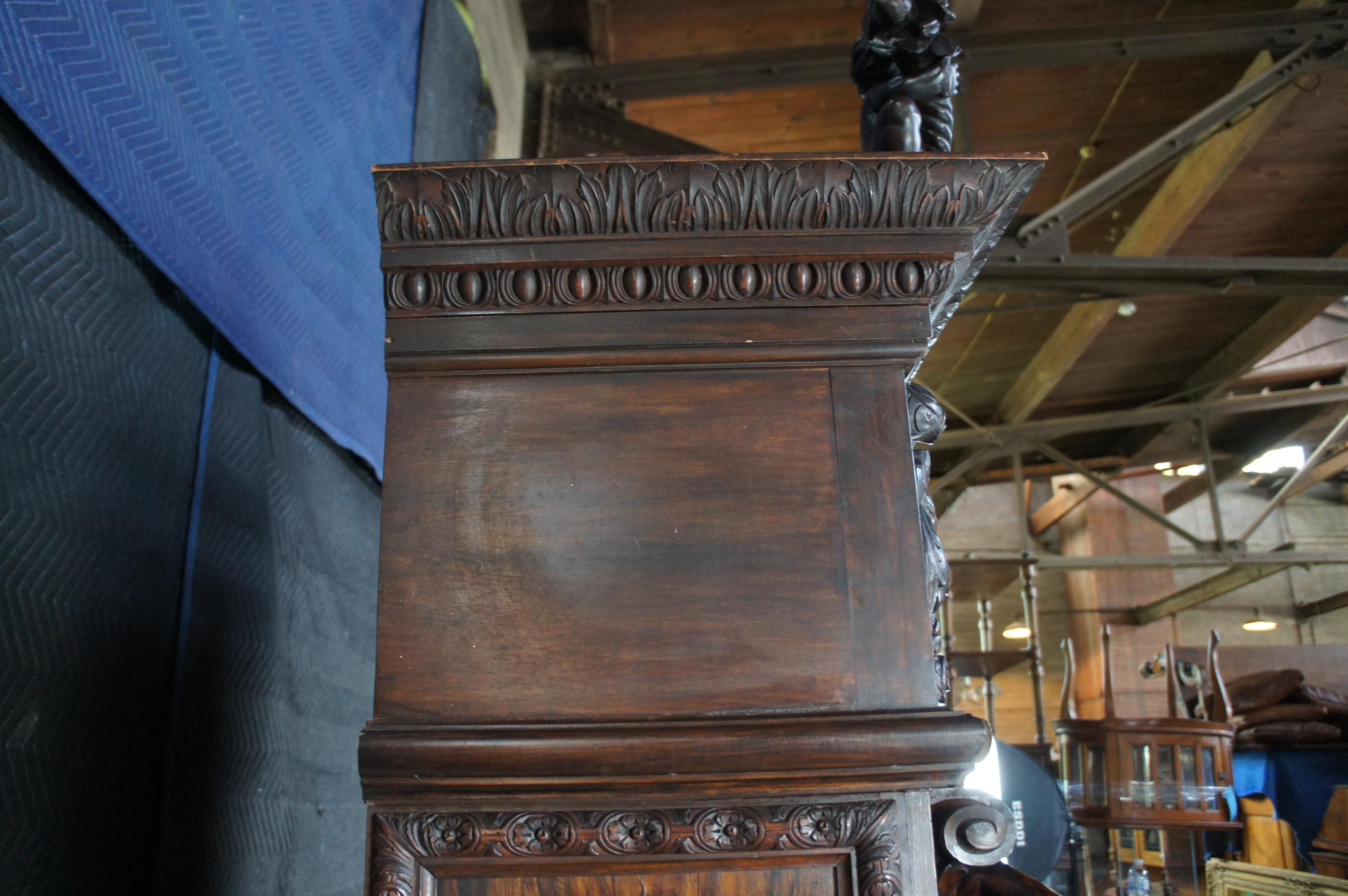 Importante Par Antiguo R.J. Armario librería de caoba renacentista Horner en venta 5