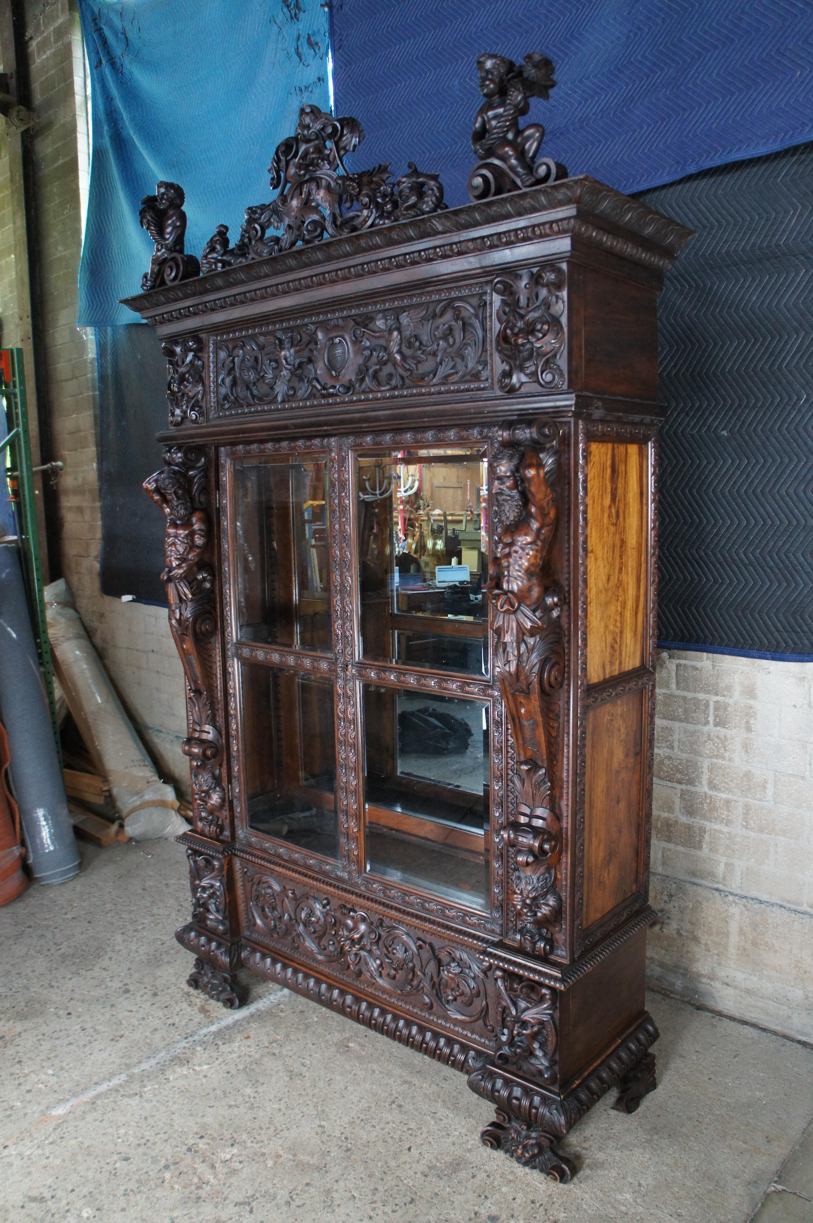 Importante Par Antiguo R.J. Armario librería de caoba renacentista Horner en Bueno estado para la venta en Dayton, OH