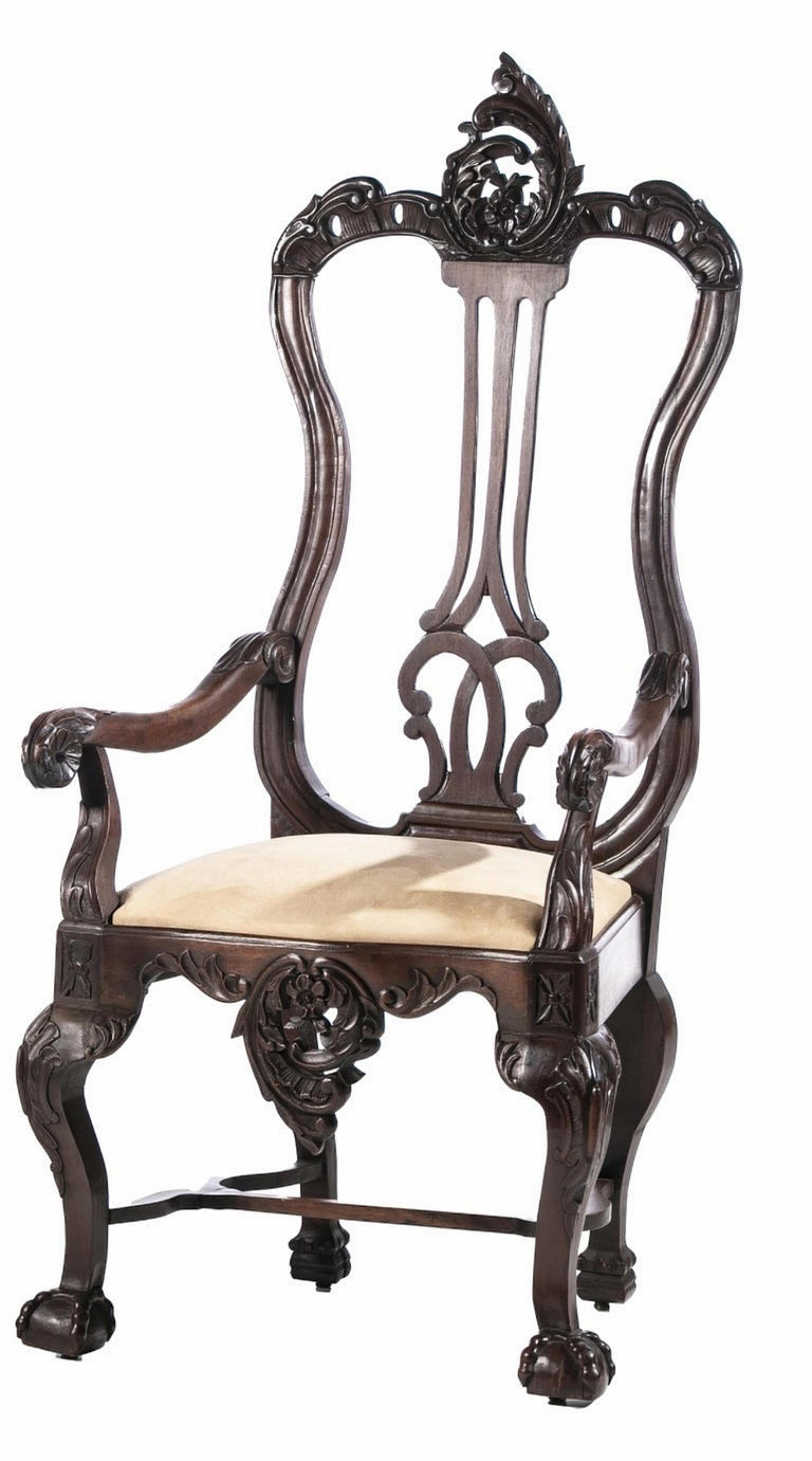 Portugais IMPORTante paire de chaises d'État portugaises du 18ème siècle en vente