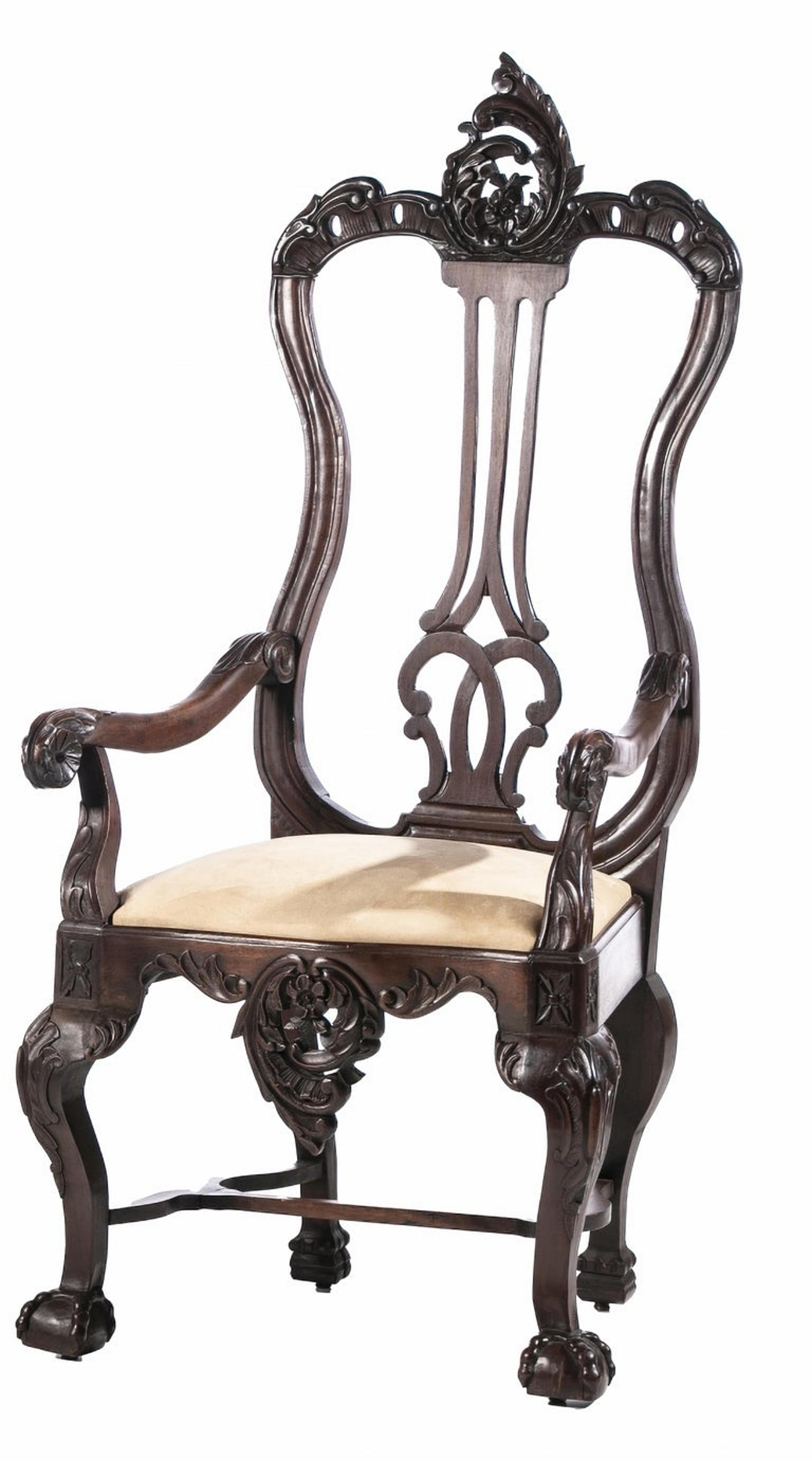 IMPORTante paire de chaises d'État portugaises du 18ème siècle en vente 1