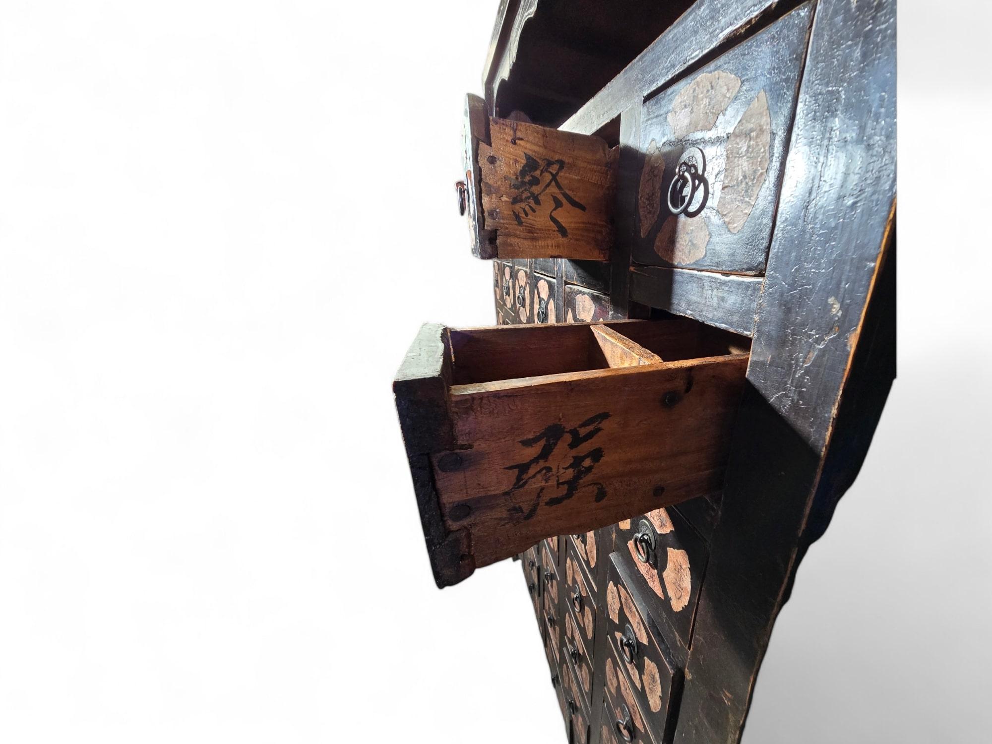 Important Pair of 19th-Century Chinese Pharmacy Cabinets For Sale 9