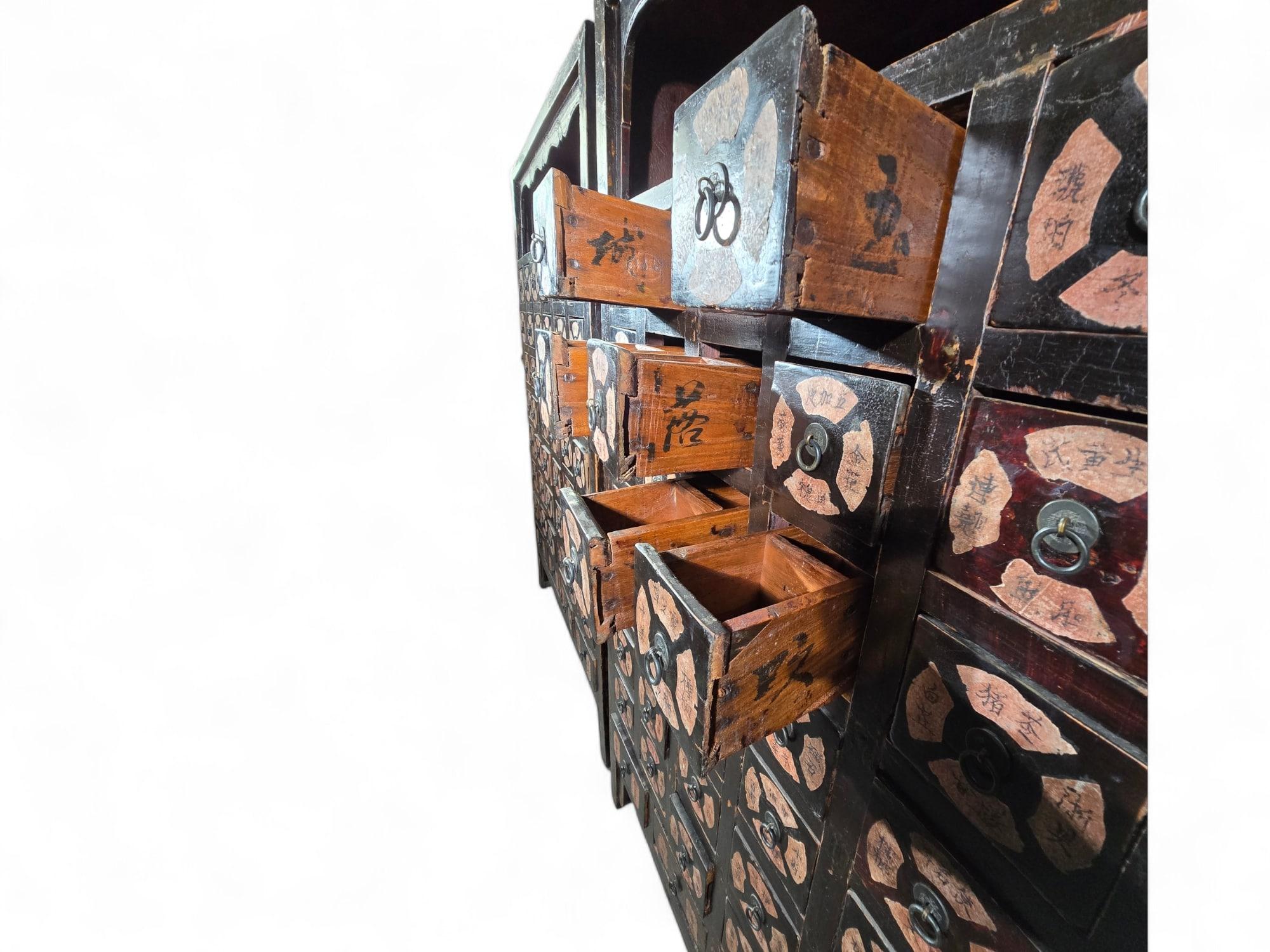 Important Pair of 19th-Century Chinese Pharmacy Cabinets For Sale 11