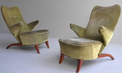 Important pair of 1st edition early Congo Arm Chairs by Theo Ruth, Artifort 1948