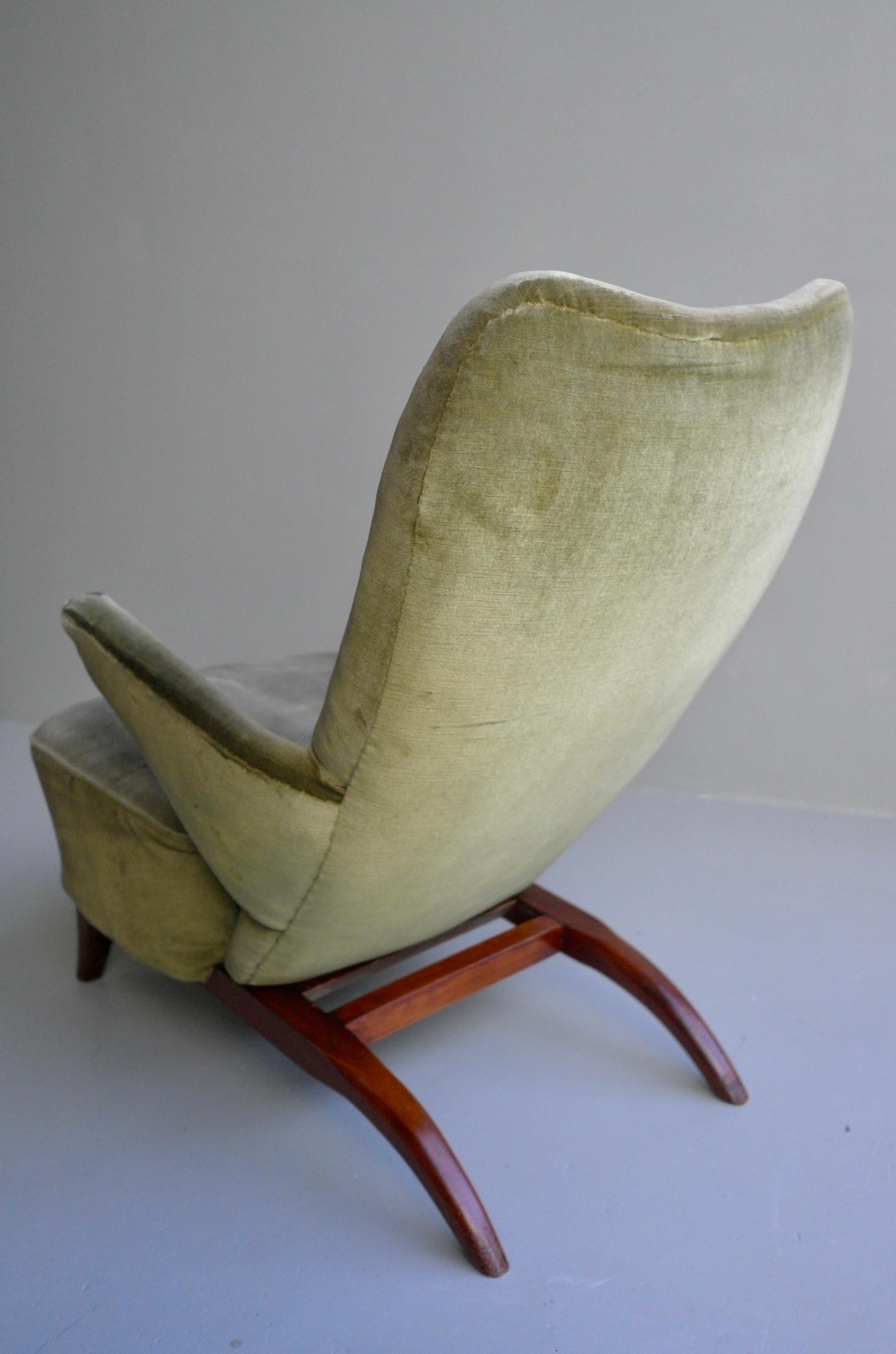 Important pair of 1st edition early Congo Arm Chairs by Theo Ruth, Artifort 1948 For Sale 1