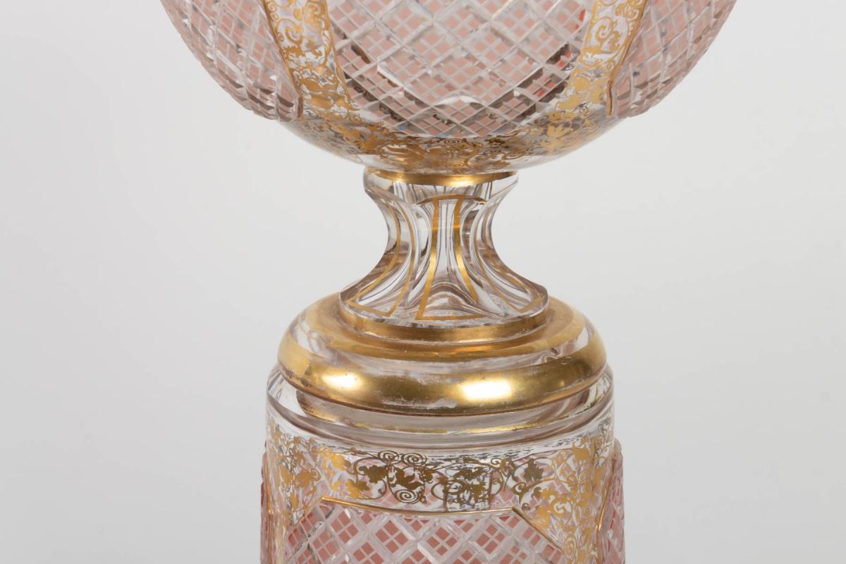 Important Pair of Bohemian Crystal Bowls Napoleon III In Good Condition In Saint-Ouen, FR