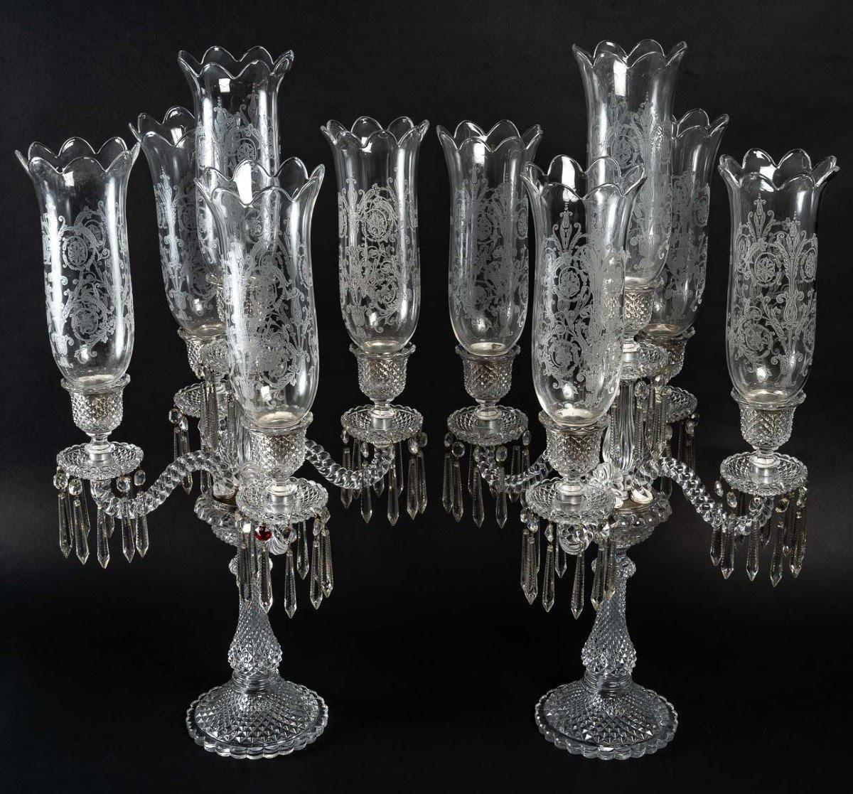 Important Pair of Candlesticks of the House of Baccarat In Good Condition In Saint-Ouen, FR