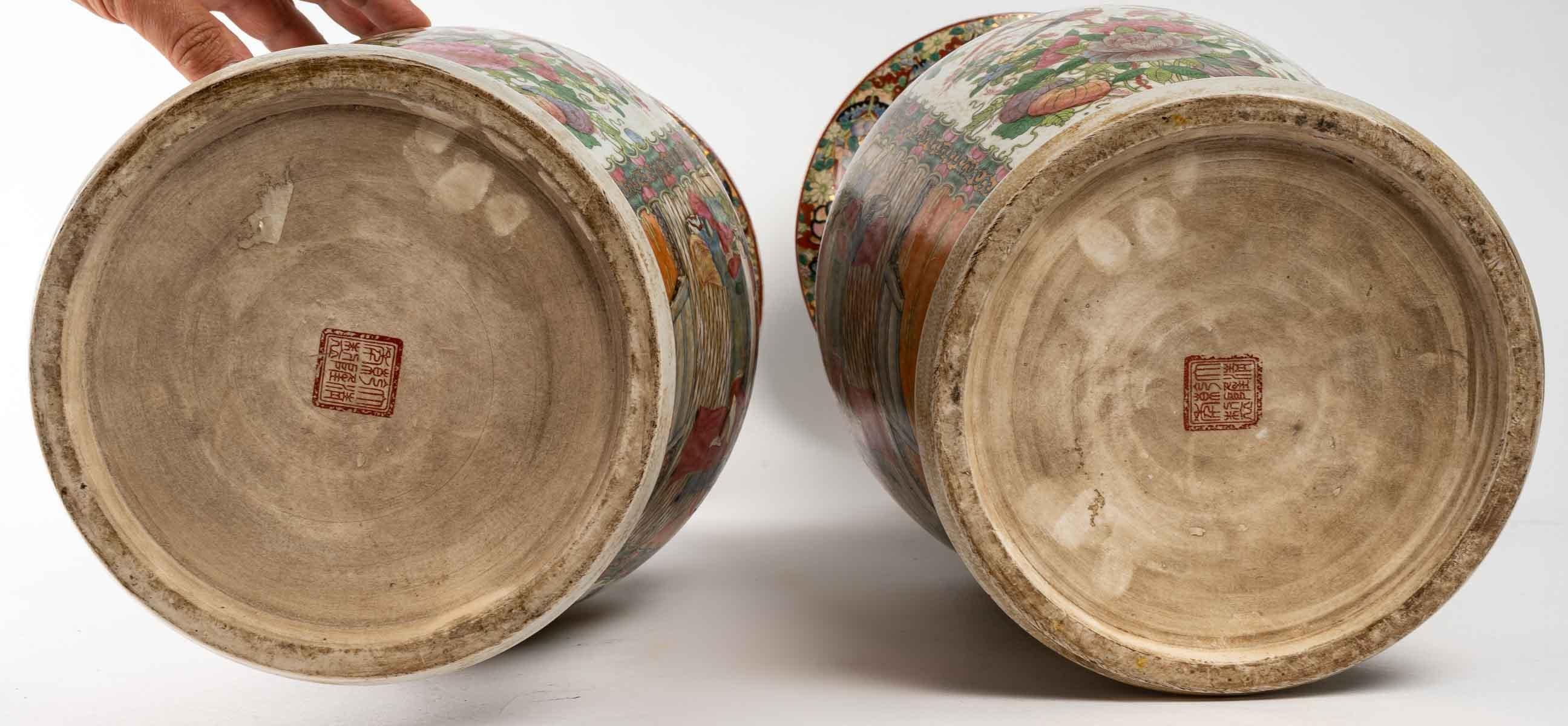 Chinese Export Important Pair of Canton Vases, China