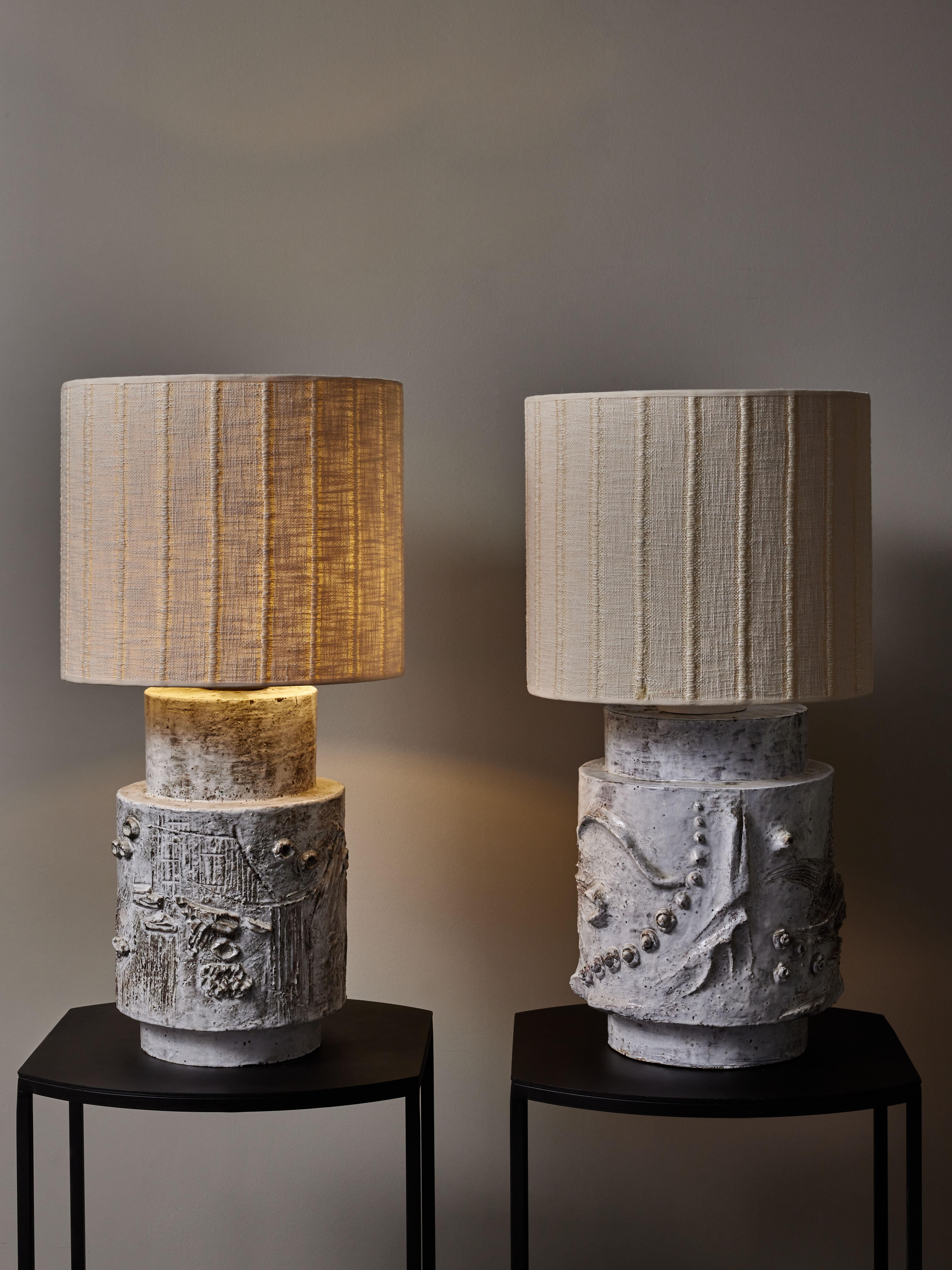Mid-Century Modern Important Pair of Ceramic Table Lamps