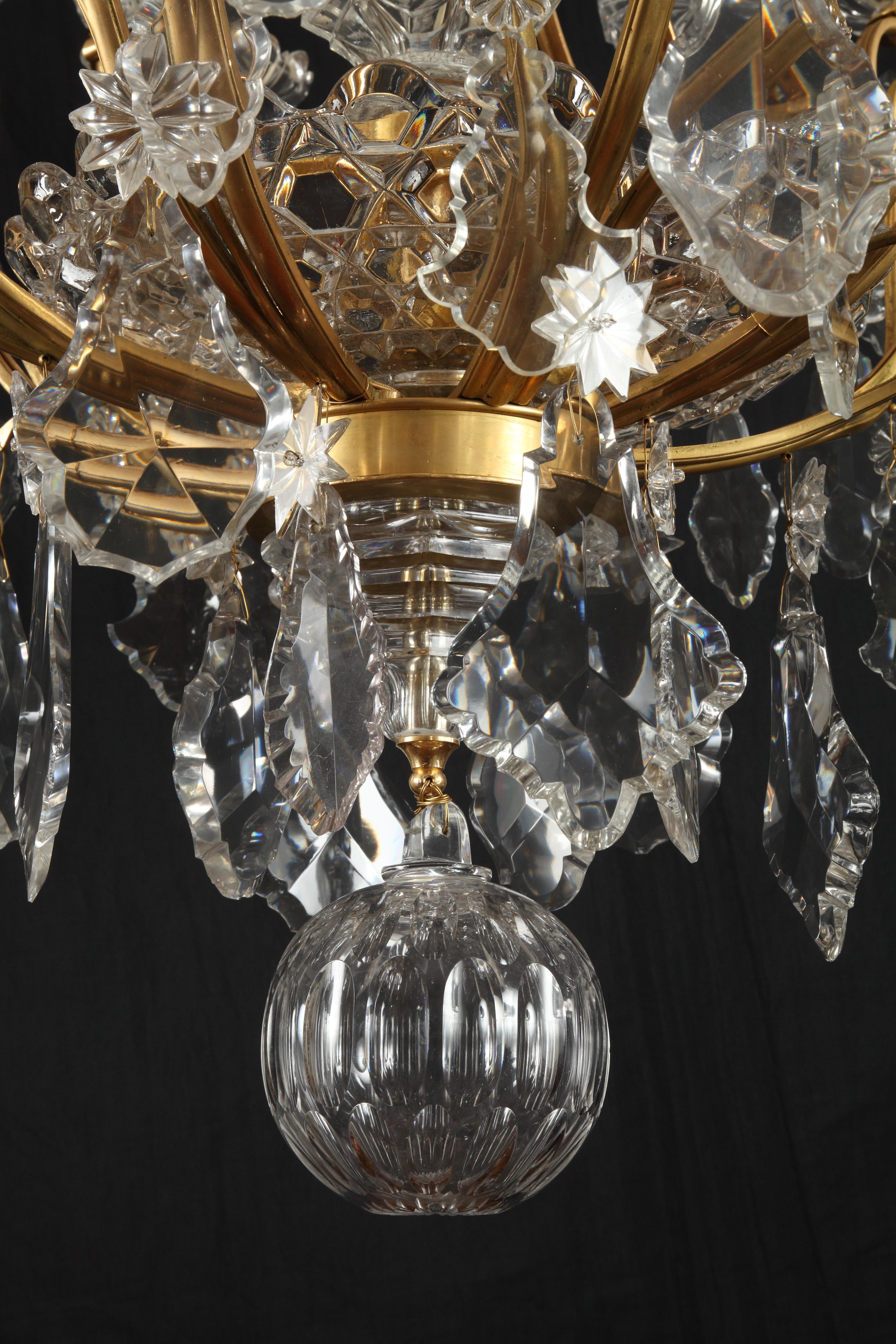 Louis XV Important Pair of Chandeliers Attributed to H. Vian and Baccarat