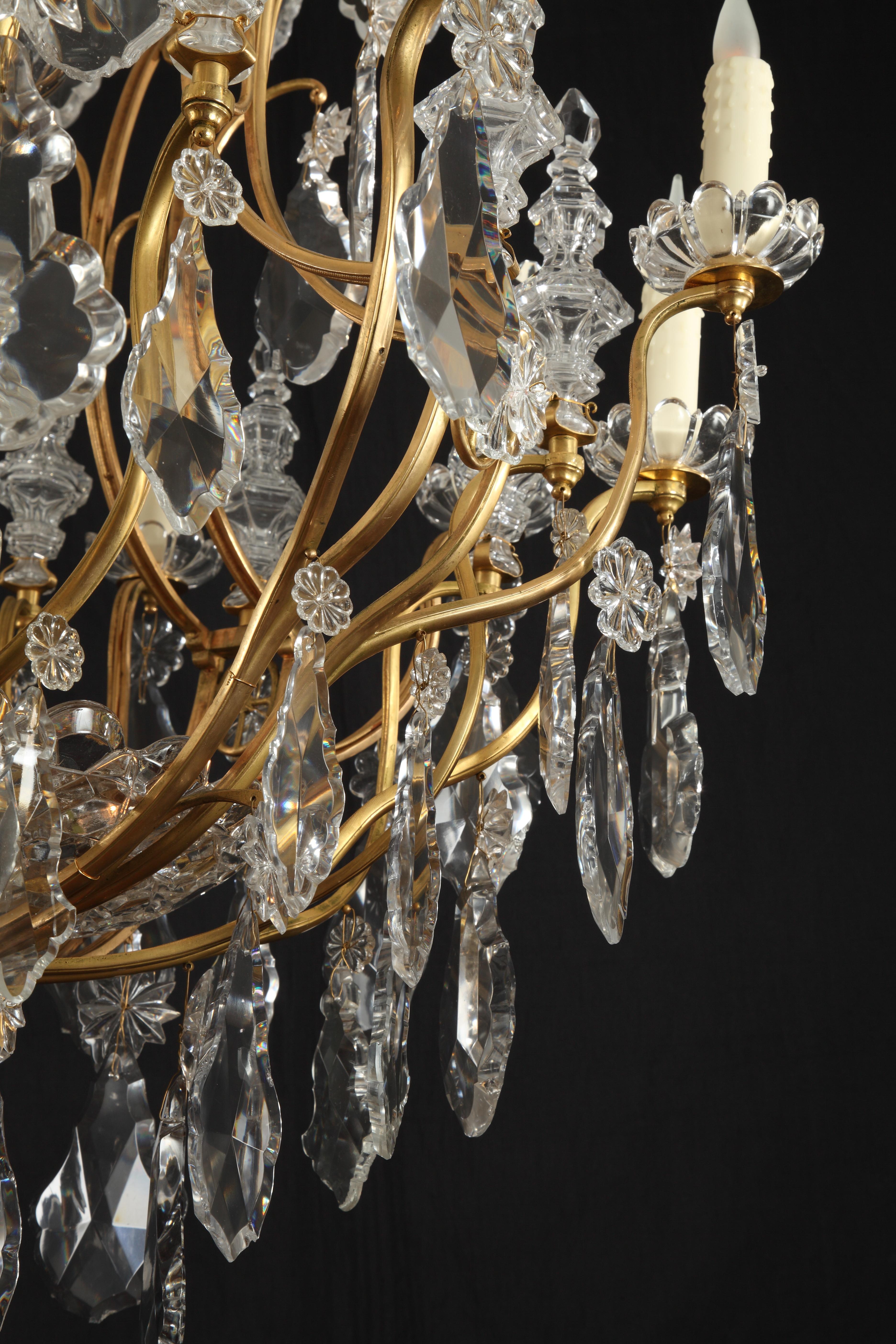French Important Pair of Chandeliers Attributed to H. Vian and Baccarat