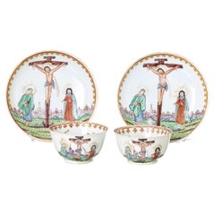 IMPORTANT PAIR OF CUPS WITH SAUCER 18th century