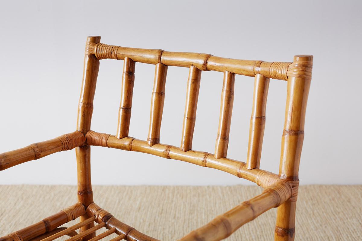 Important Pair of Early McGuire Bamboo Rattan Armchairs 10