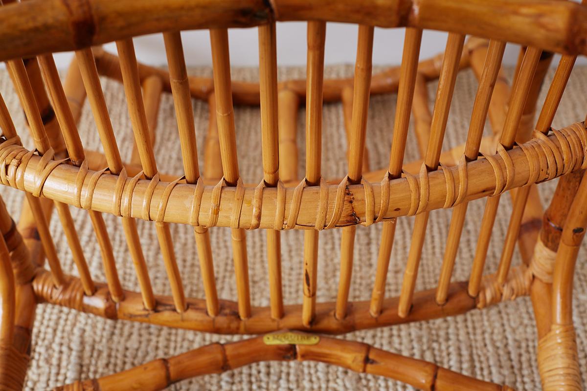 Important Pair of Early McGuire Bamboo Rattan Armchairs 12