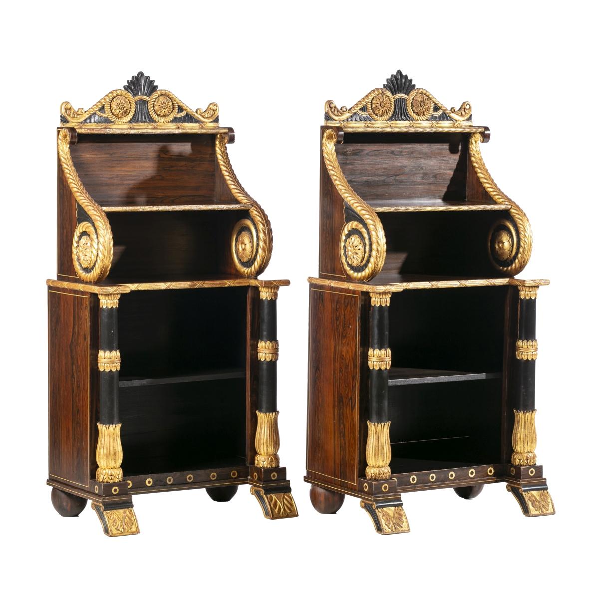 Hand-Crafted IMPORTANT PAIR OF EMPIRE SHELVES Napoleon III 19th century For Sale