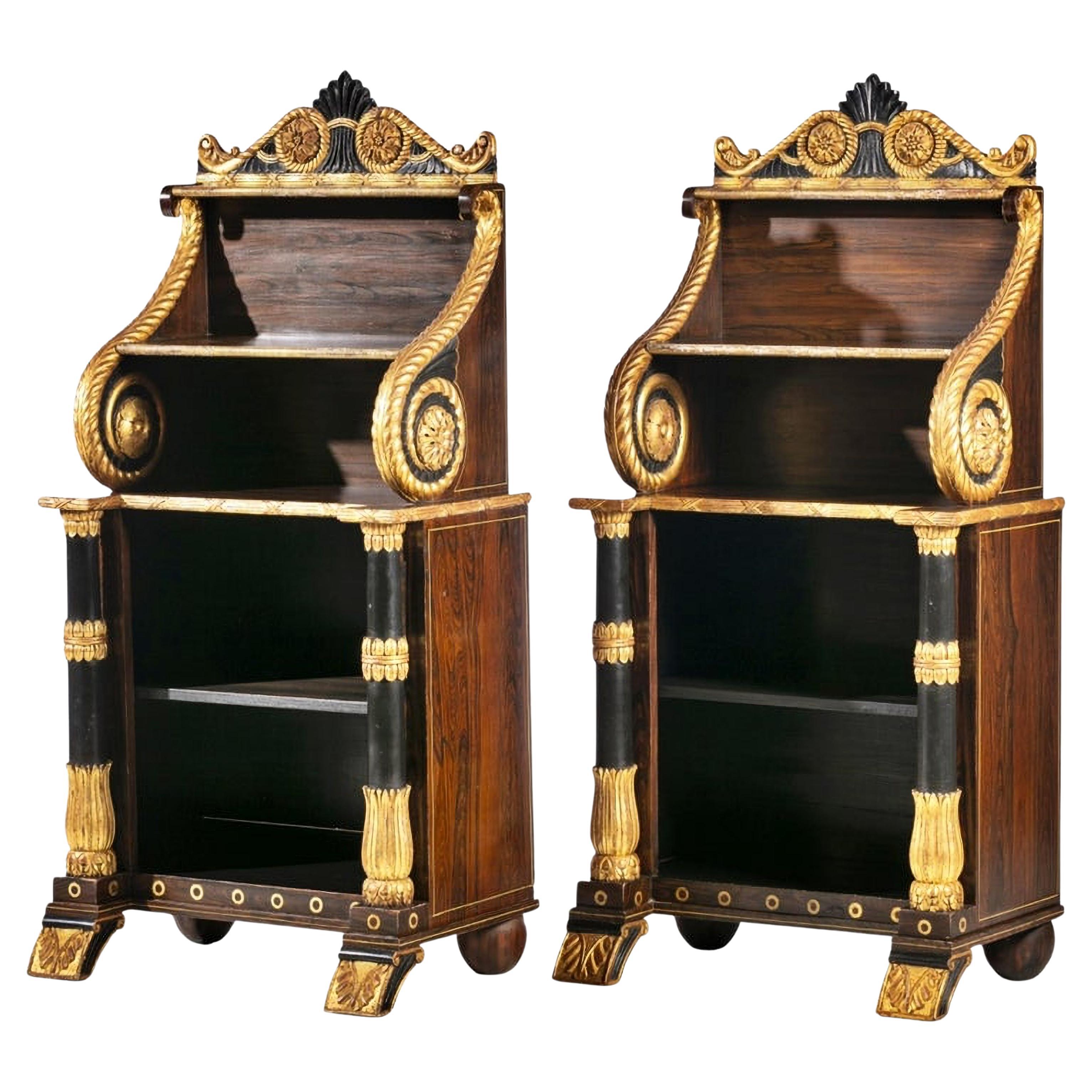 IMPORTANT PAIR OF EMPIRE SHELVES Napoleon III 19th century
