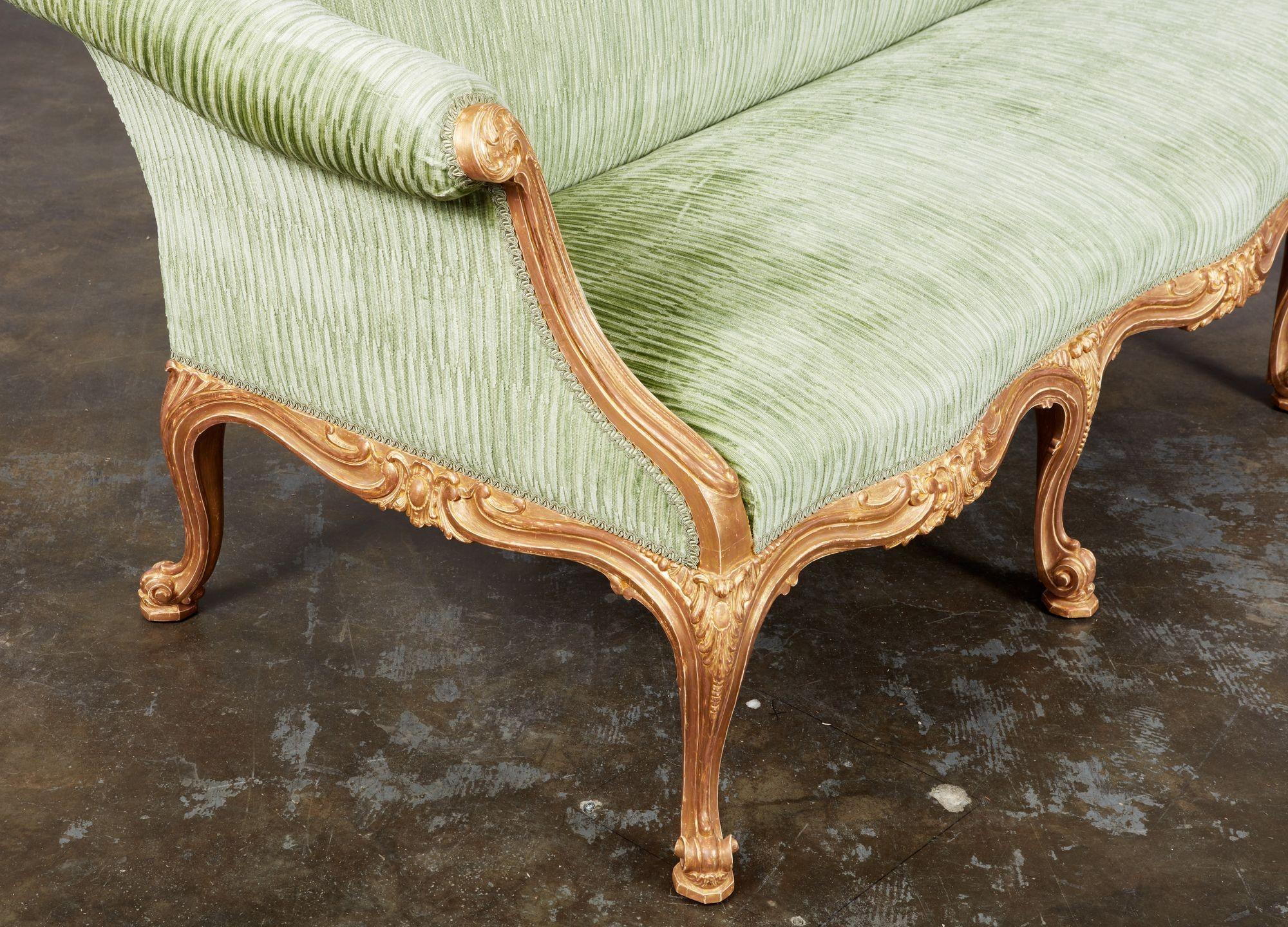 Important Pair of Georgian Giltwood Sofas Attributed to John Cobb 8
