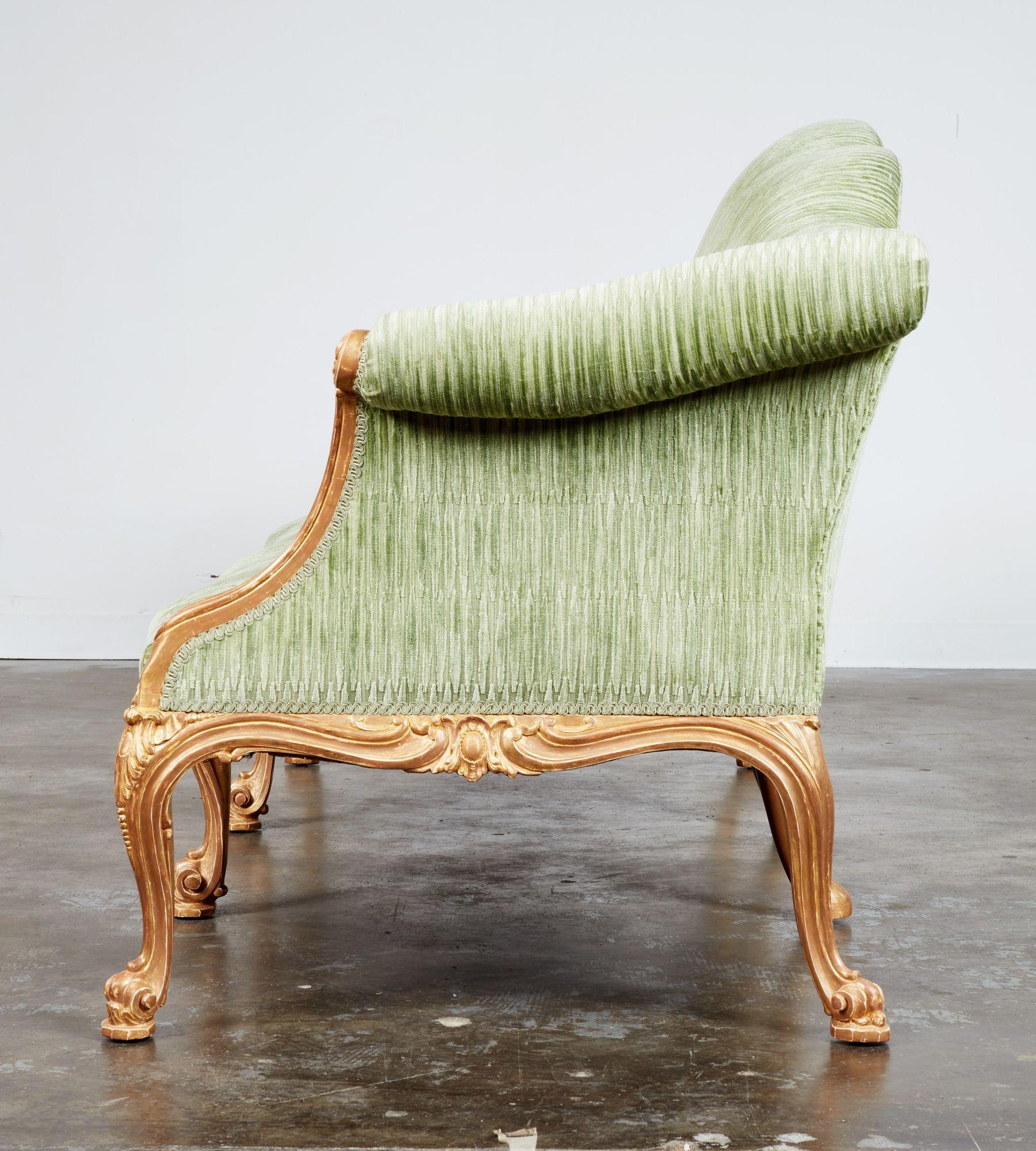 Important Pair of Georgian Giltwood Sofas Attributed to John Cobb 3
