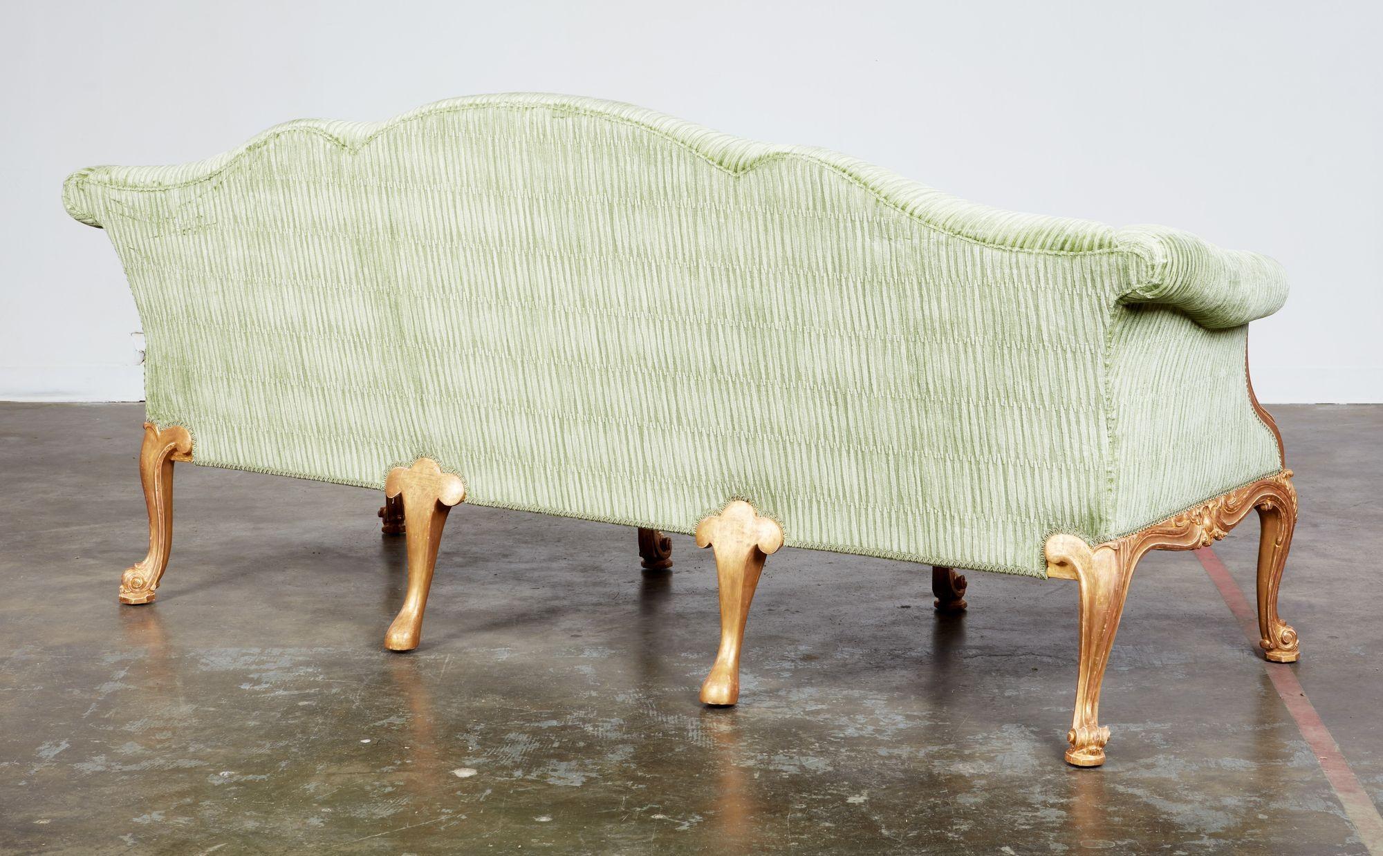Important Pair of Georgian Giltwood Sofas Attributed to John Cobb 4