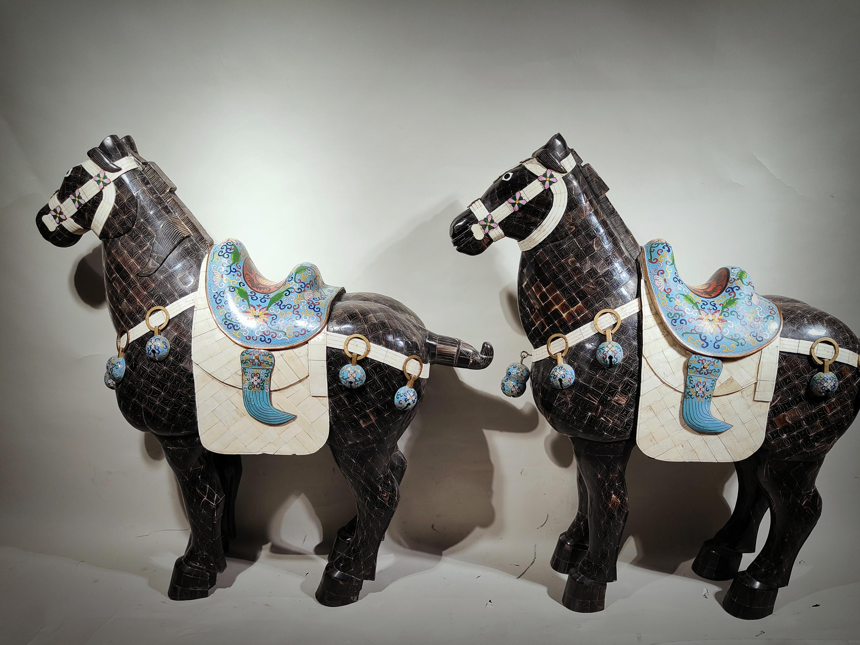 20th Century Important Pair of Horses from the Ching Dynasty For Sale