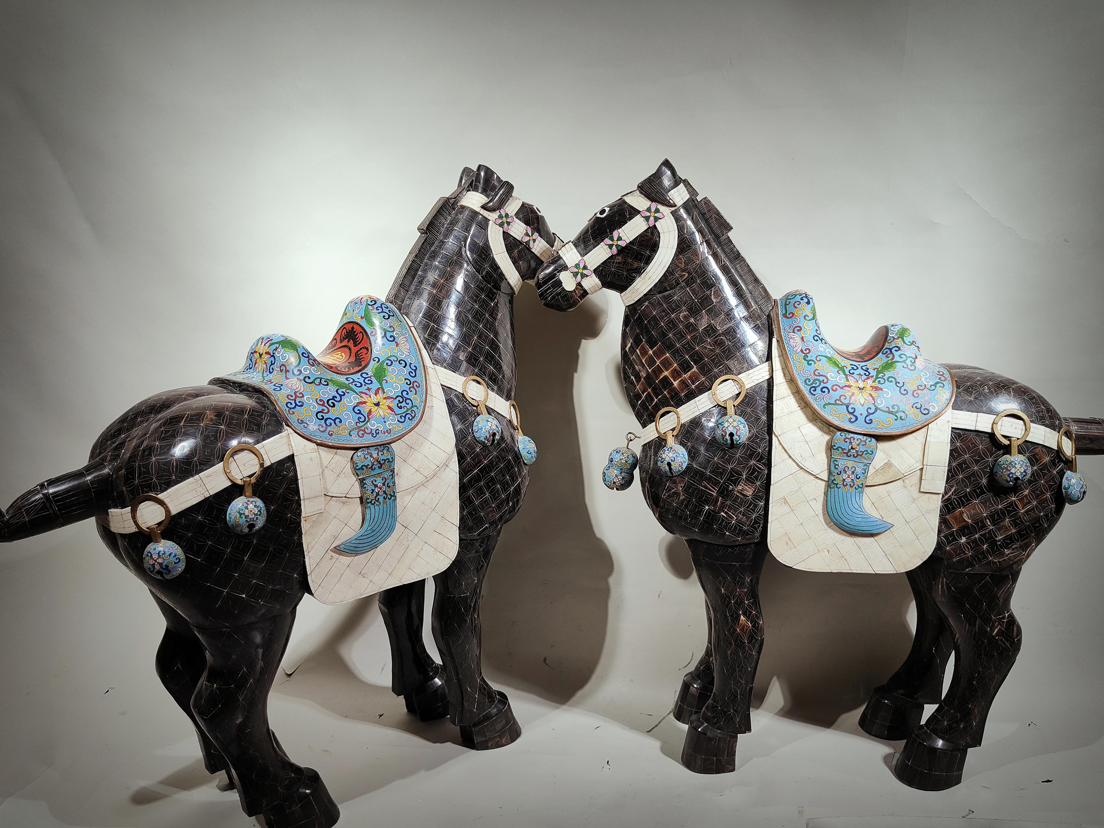 Bone Important Pair of Horses from the Ching Dynasty For Sale
