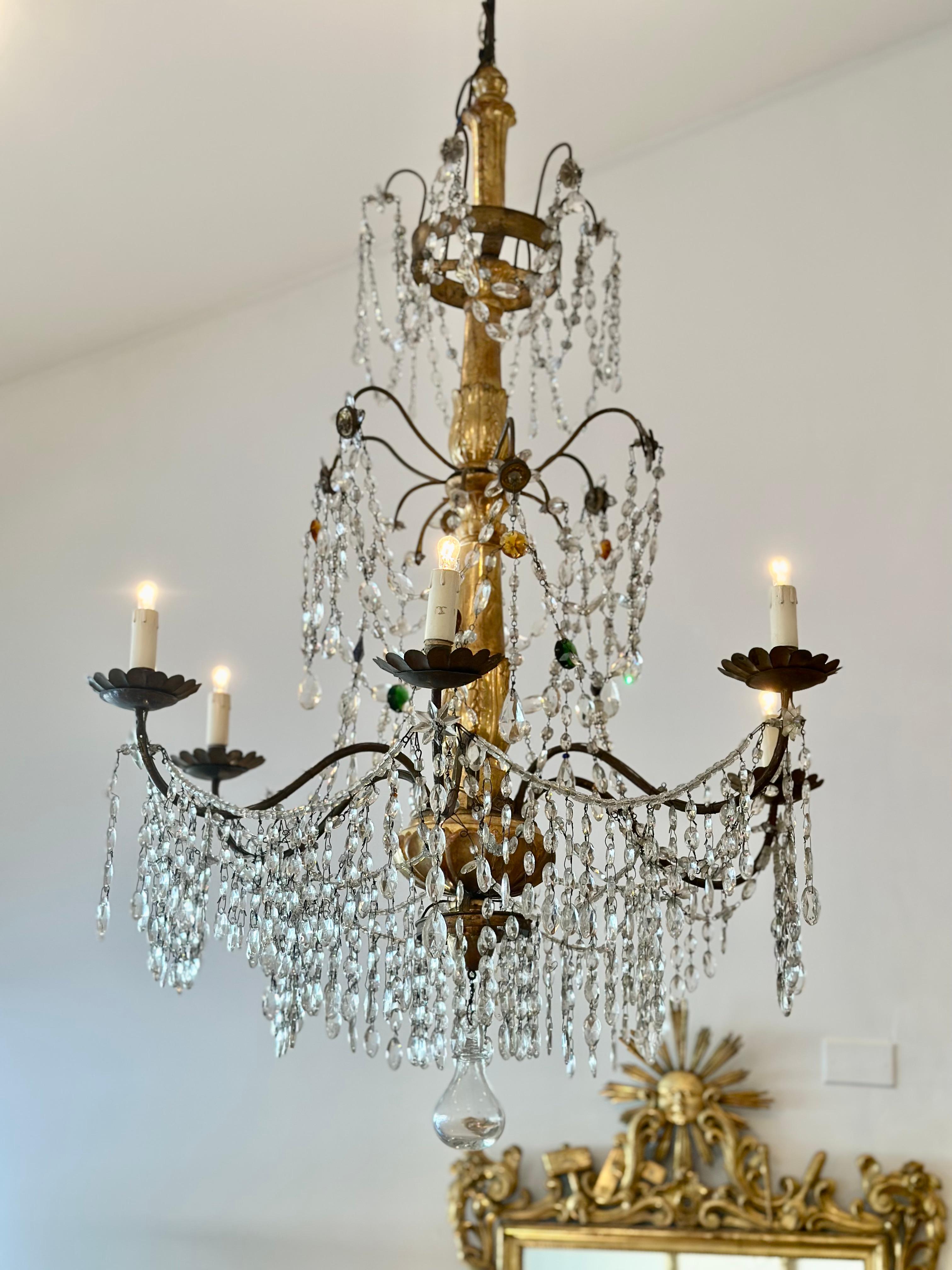  Important Late 18th c  Pair Genovese Chandelier  In Good Condition In Santa Barbara, CA