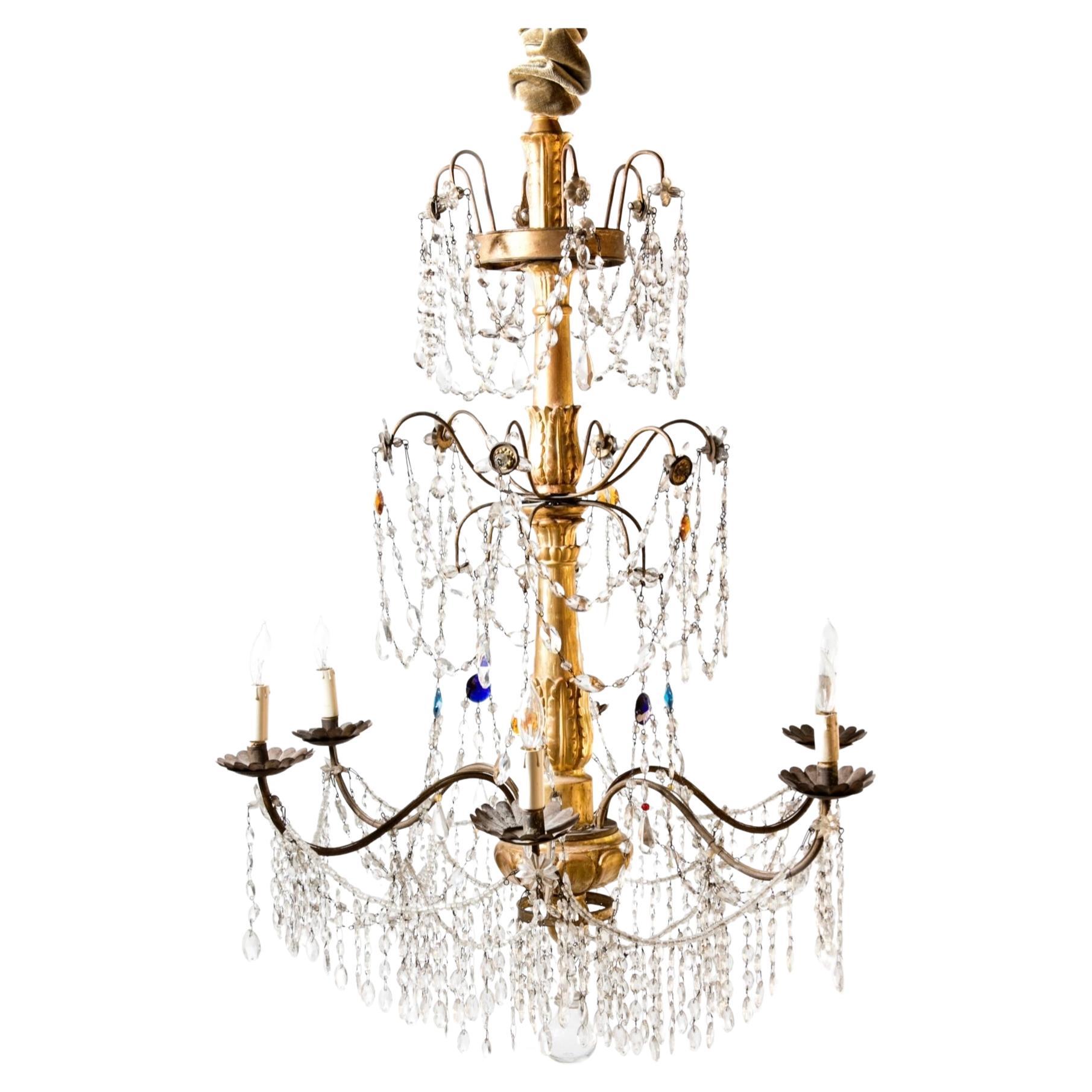  Important Late 18th c  Pair Genovese Chandelier 