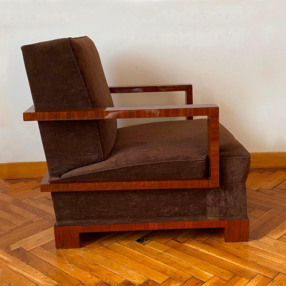 Mid-20th Century Important Pair of Lounge Chairs and Ottomans by Osvaldo Borsani Italy, 1930