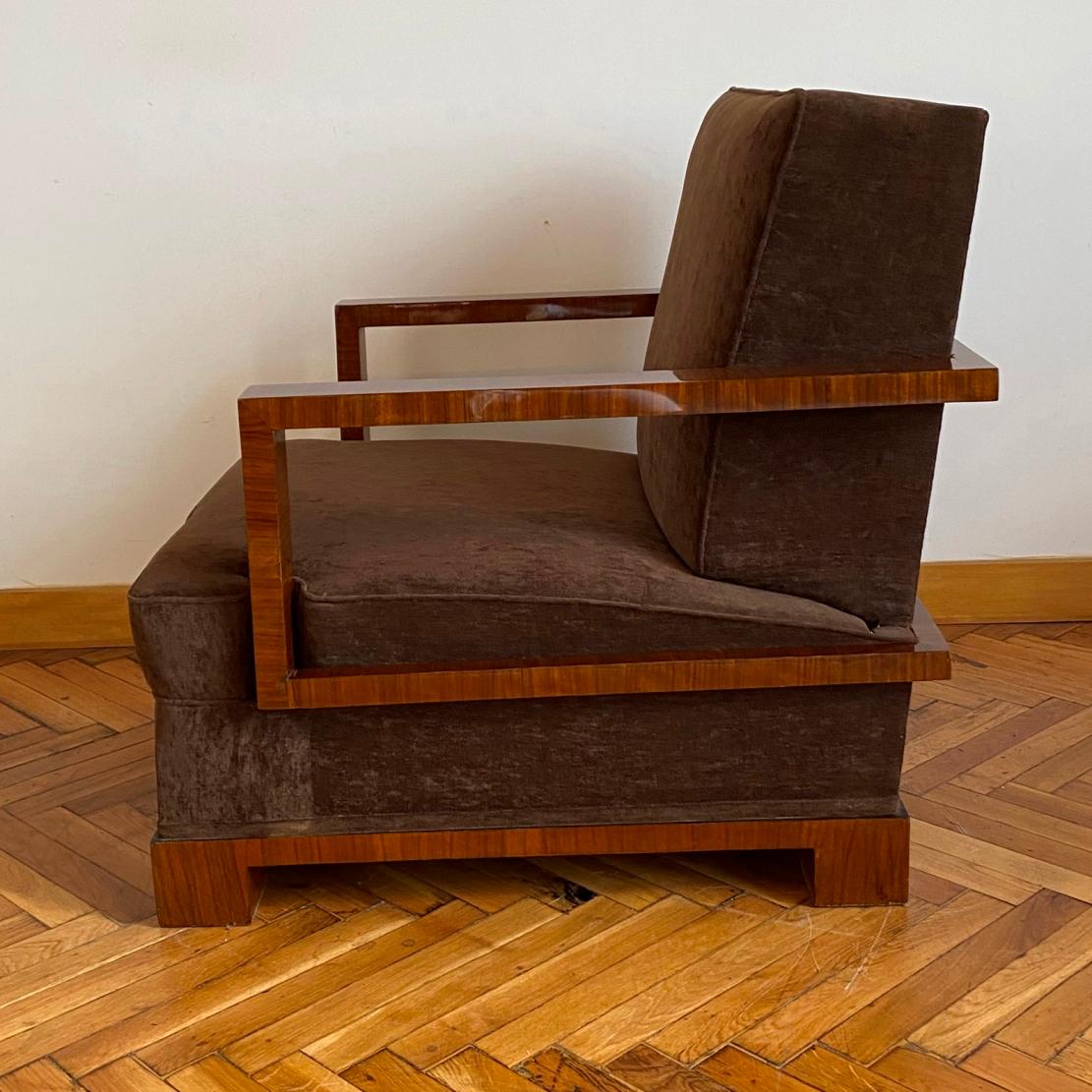 Important Pair of Lounge Chairs and Ottomans by Osvaldo Borsani Italy, 1930 2