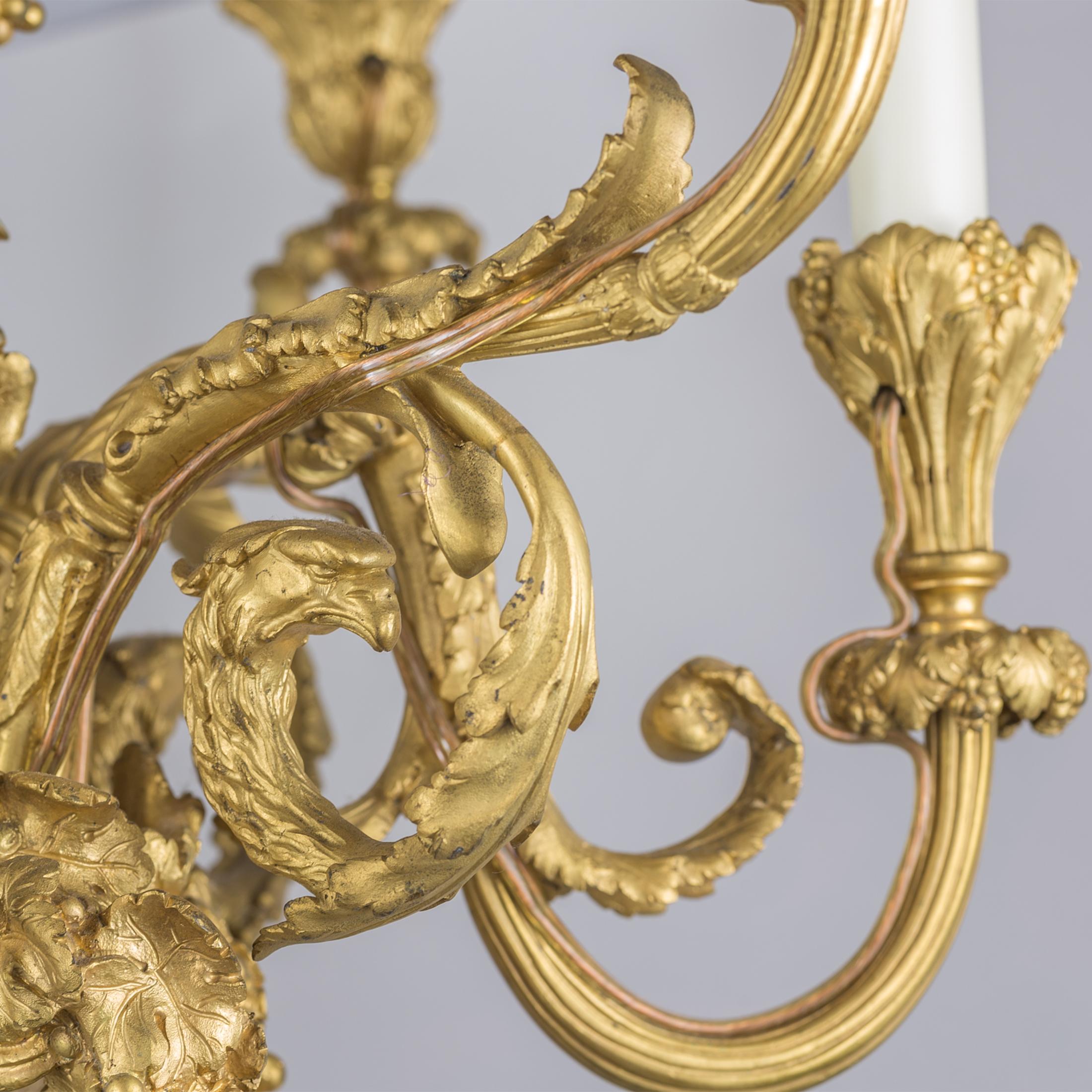 Important Pair of Monumental Ormolu and Patinated Bronze Nine-Light Candelabra In Good Condition For Sale In New York, NY