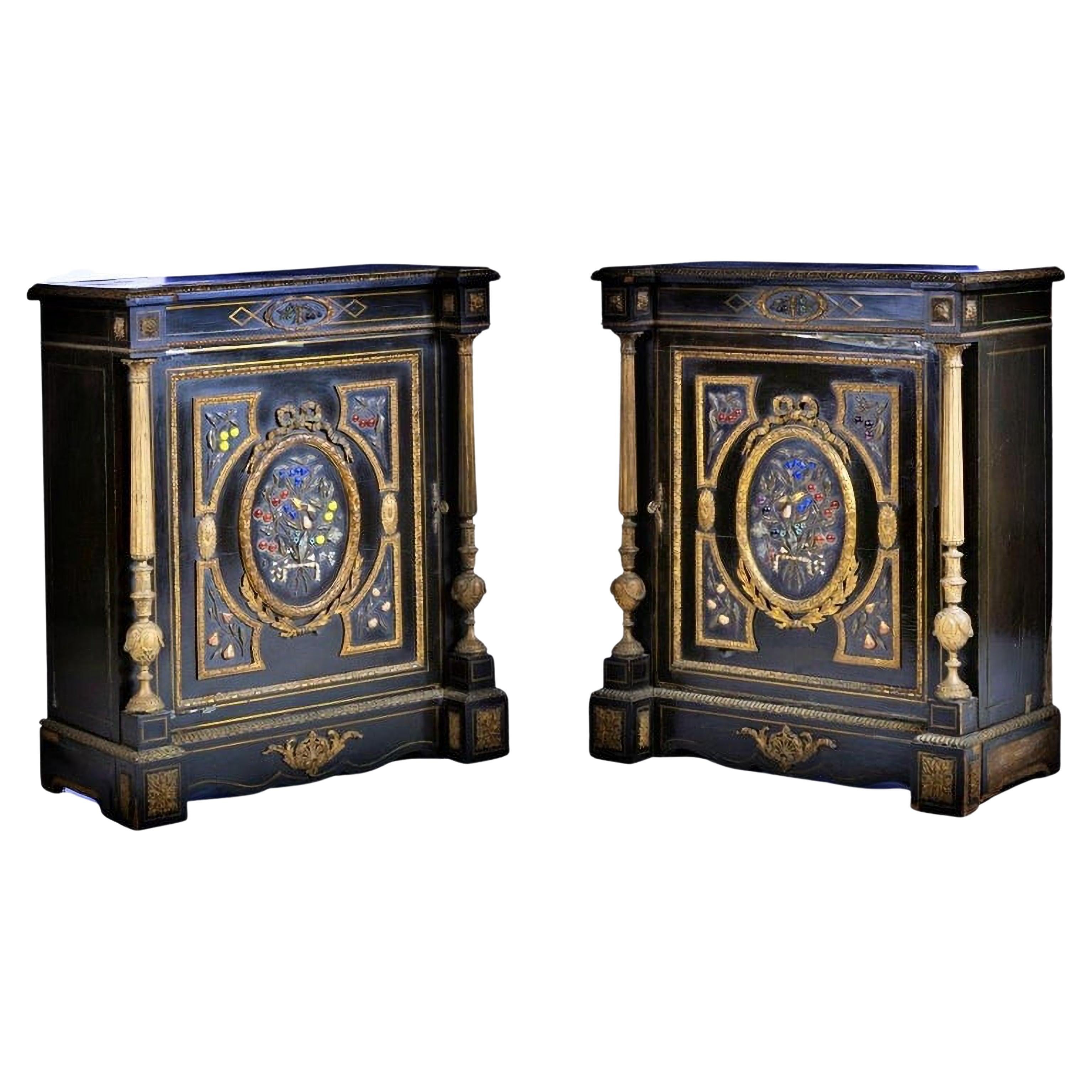 Important Pair of Napoleon III Cabinets French from the 19th Century For Sale