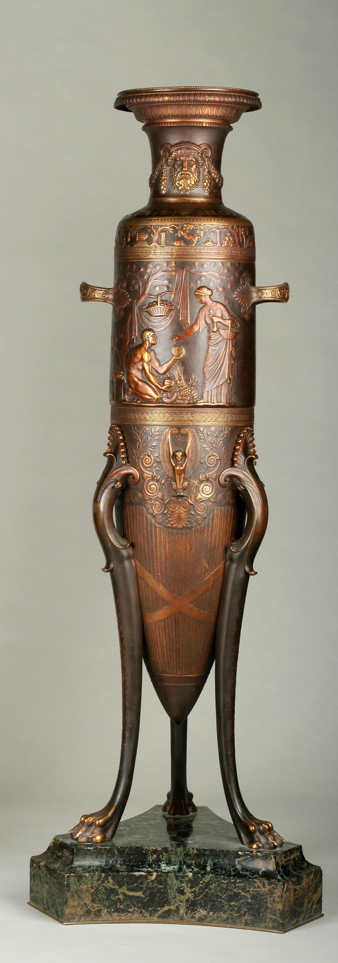 French Important Pair of Neo-Greek Vases by Levillain and Barbedienne, France, C. 1878 For Sale