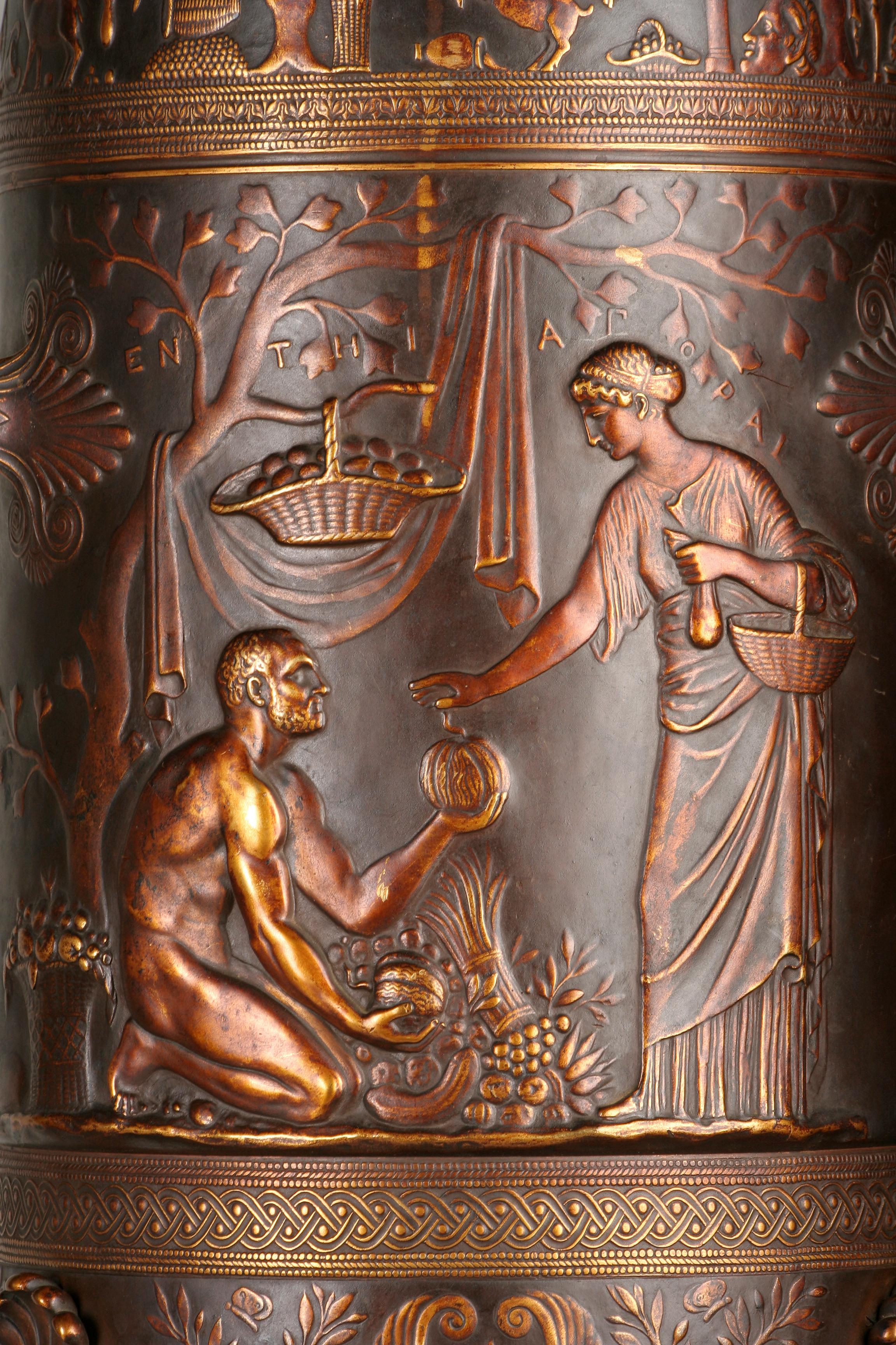 Importante paire de vases néo-grecs par Levillain et Barbedienne, France, C. 1878 Bon état - En vente à PARIS, FR