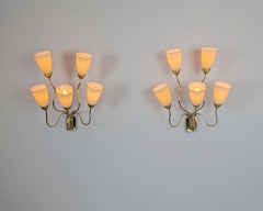 Importante paire d'appliques Paavo Tynell pour le restaurant Kuusihokki, Taito, années 1940