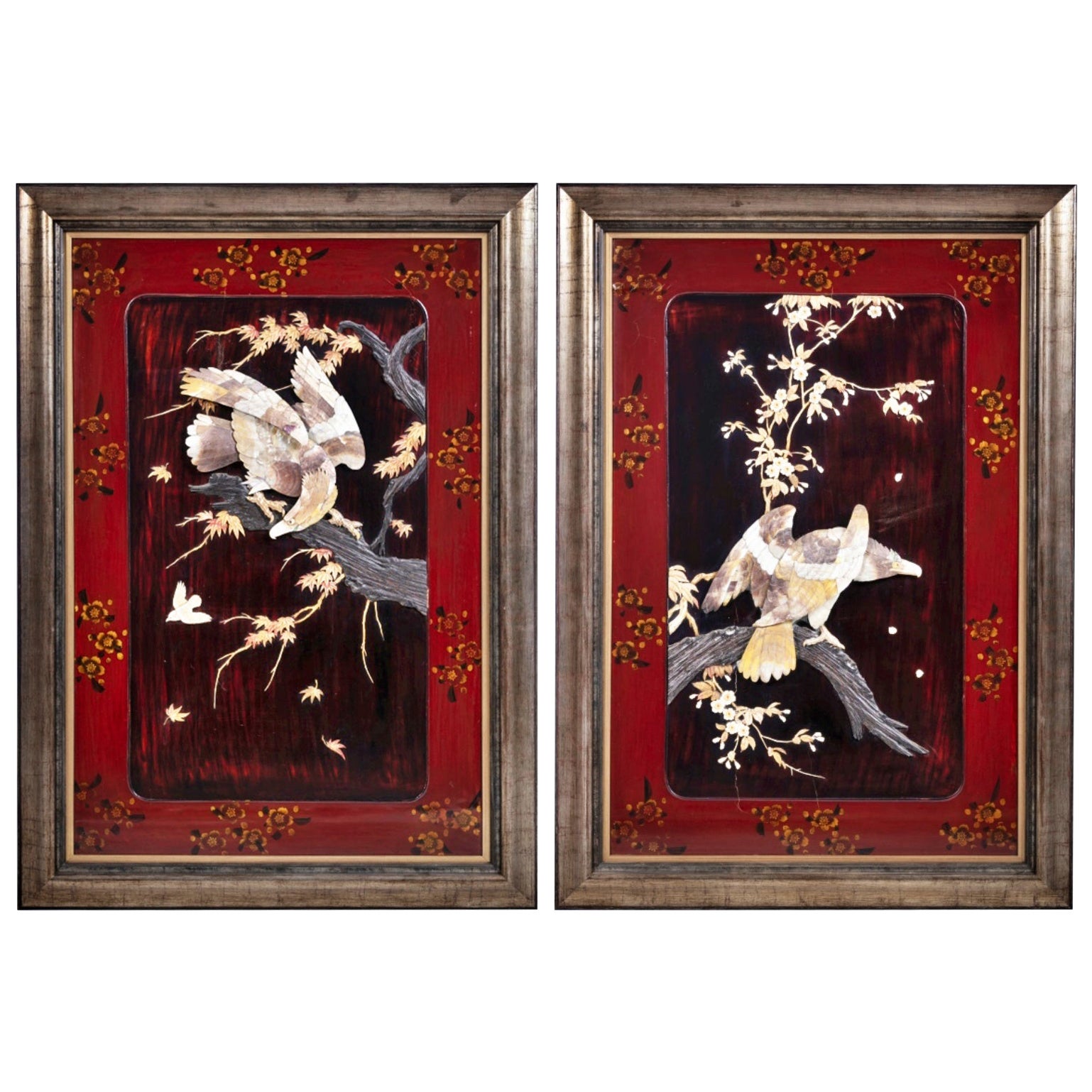 Important Pair of Panels Japan, Meiji Period 
1868-1912
