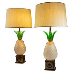 Important pair of pineapple-form Murano glass table lamps by Barovier e Toso