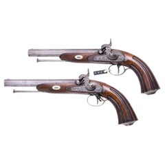 Important Pair of Pistols Belgian from the 19th Century