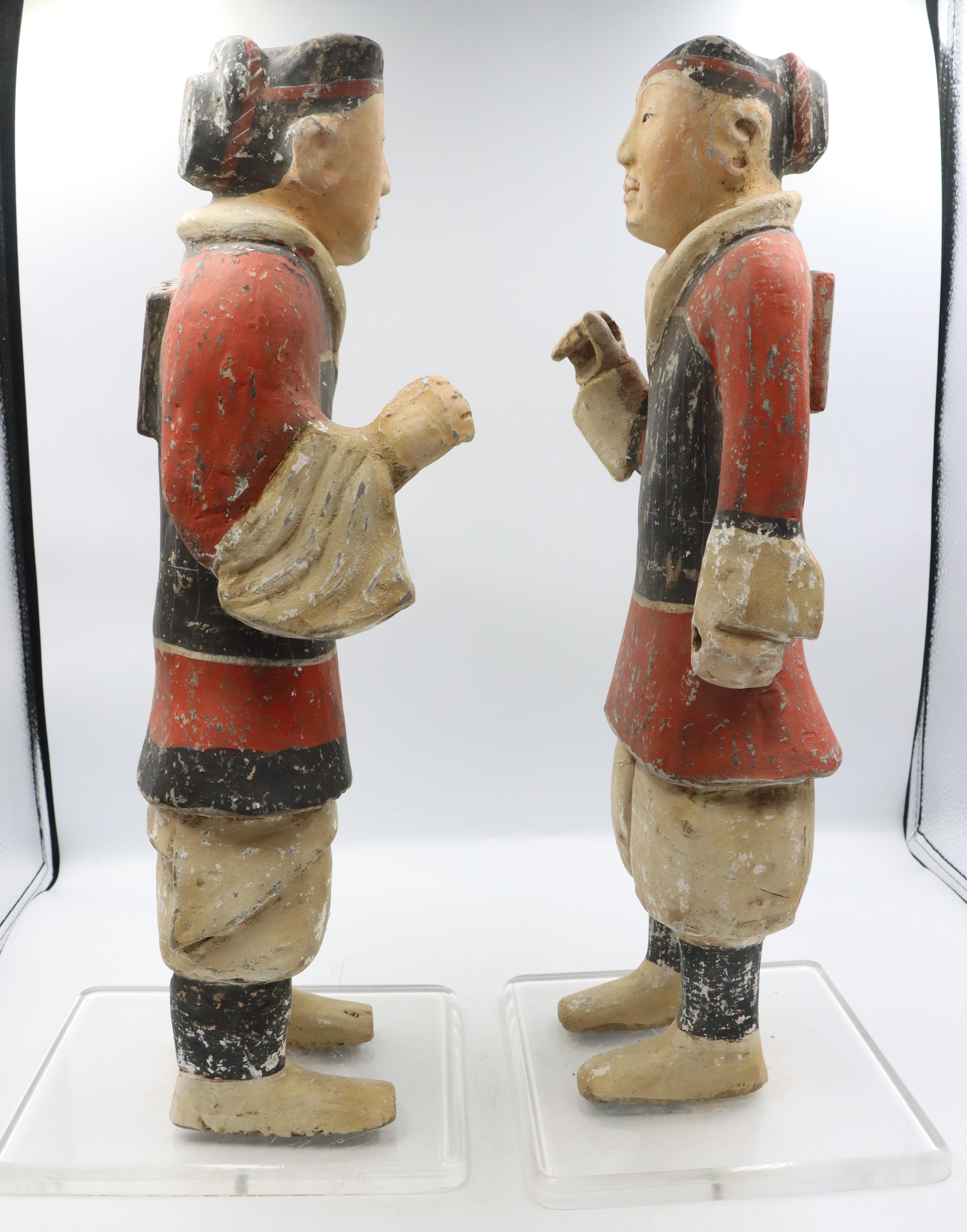 Important Pair of Polychrome Han Warriors For Sale 5
