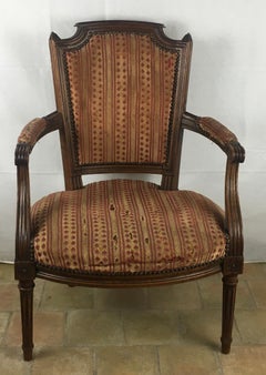 Parisian Pair of 18th Century Louis XVI Armchairs or Fauteuils, Stamped/Signed