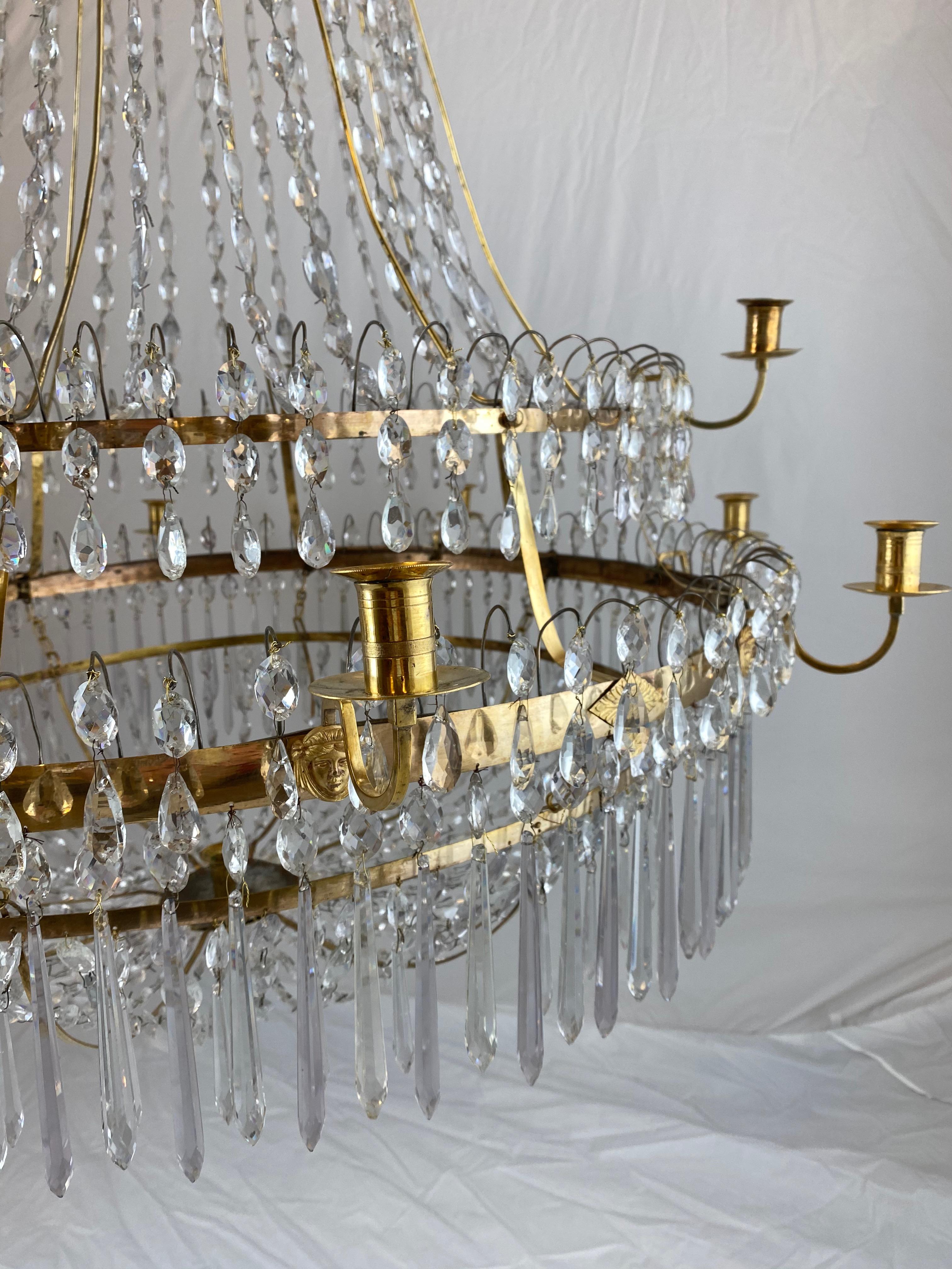 Important Pair of Swedish Gustavian Chandeliers, Made circa 1800 6