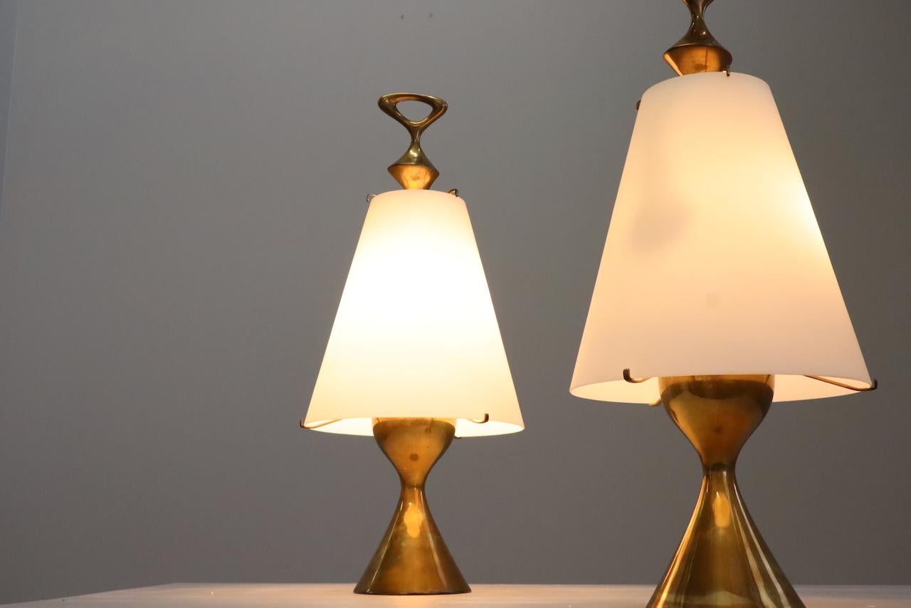 Importante coppia di rare lampade da tavolo Max Ingrand per Fontana Arte, Italia in vendita 7