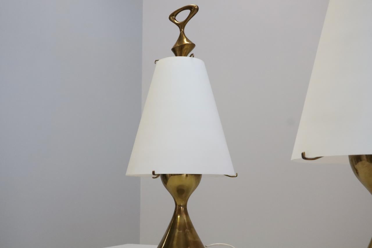 Importante coppia di rare lampade da tavolo Max Ingrand per Fontana Arte, Italia in vendita 1