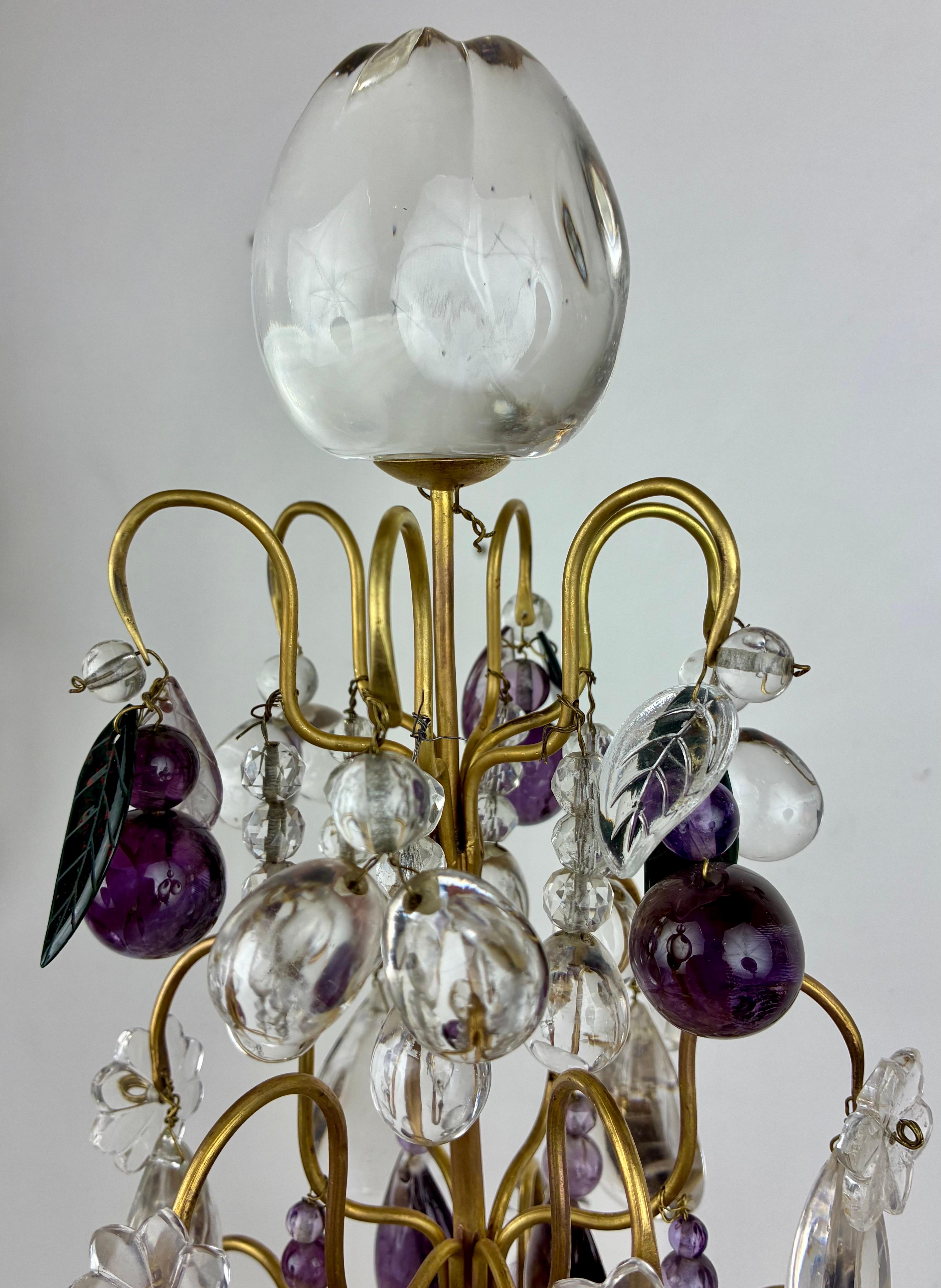 Louis XVI Important Pair Rock Crystal and Ormolu Girandoles by Maison Bagues For Sale